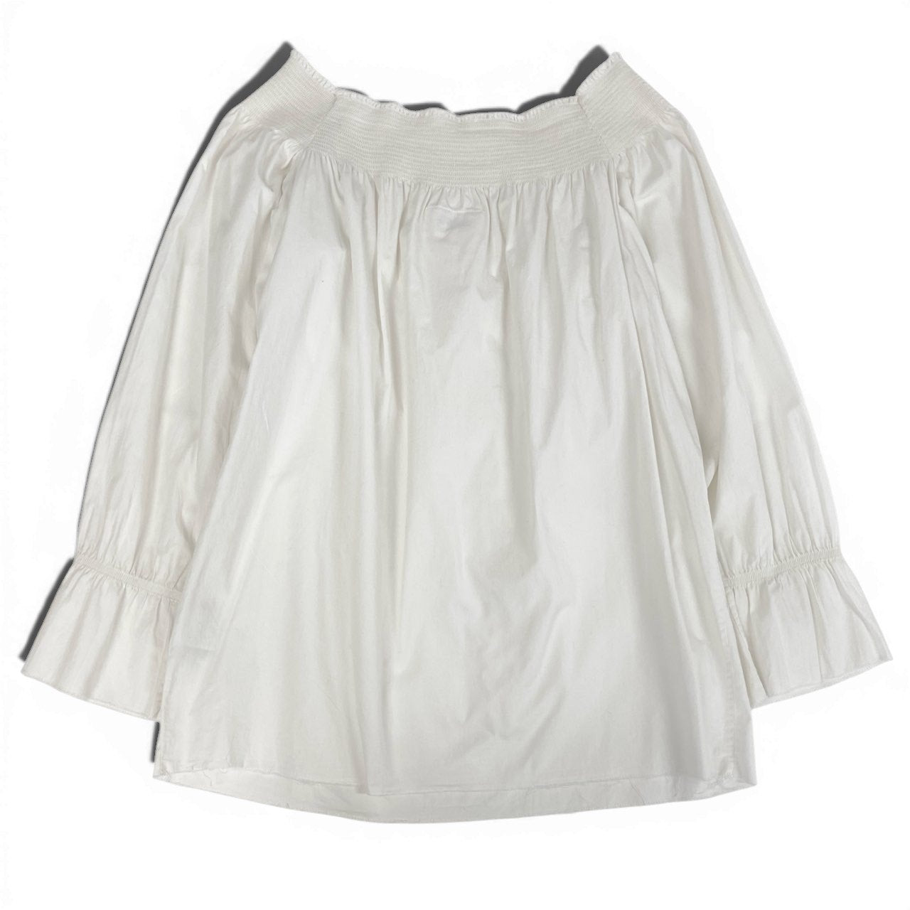 36a7 MM6 Maison Margiela エムエムシックス メゾンマルジェラ イタリア製 オフショルダー プルオーバー ブラウス トップス S32NC0424 Lサイズ ホワイト コットン レディースo07t