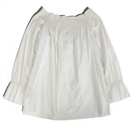 36a7 MM6 Maison Margiela エムエムシックス メゾンマルジェラ イタリア製 オフショルダー プルオーバー ブラウス トップス S32NC0424 Lサイズ ホワイト コットン レディースo07t