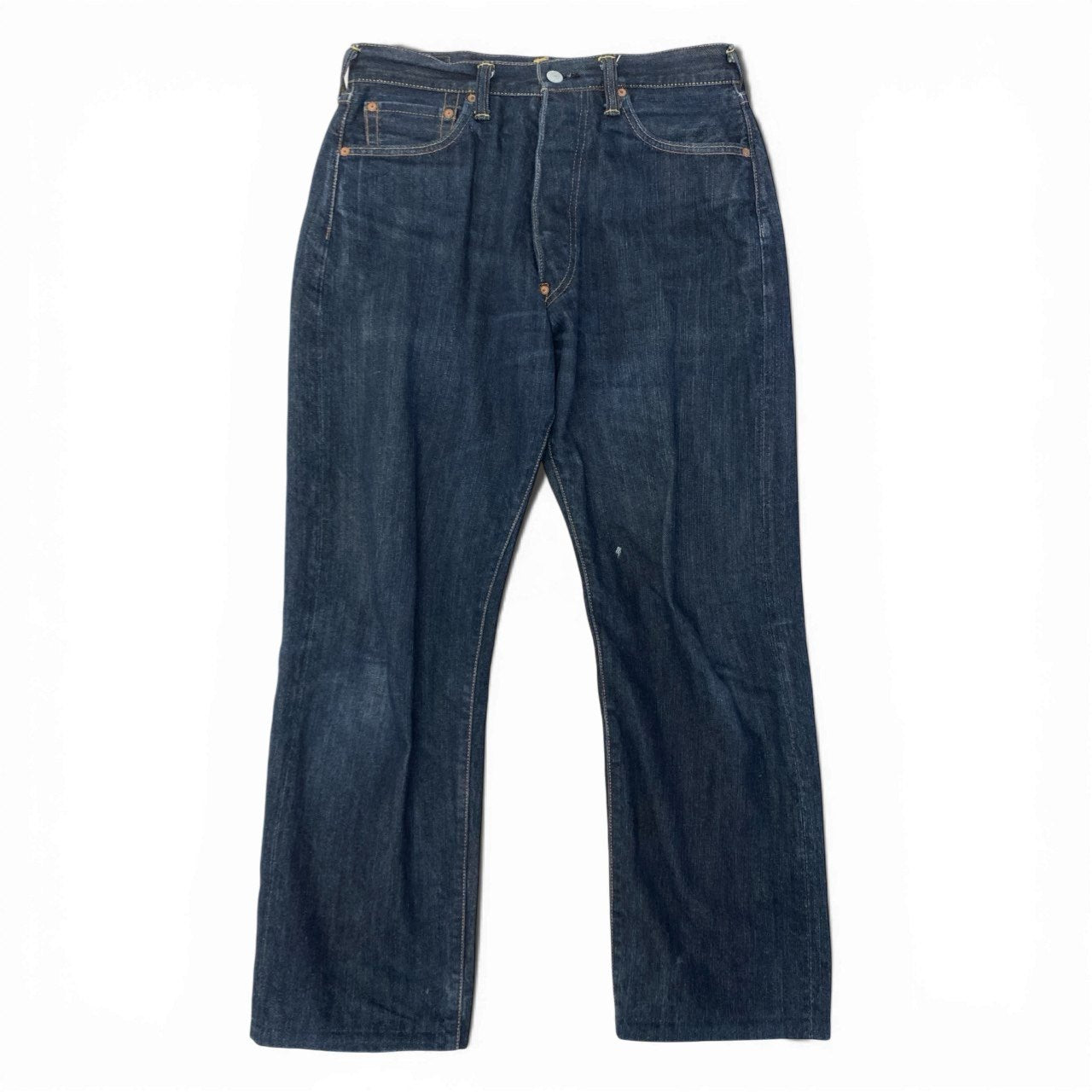 58c5 EVISU エヴィス No2 カモメ デニムパンツ サイズ32 インディゴ イエロー ジーンズ DENIM PANTSt18r