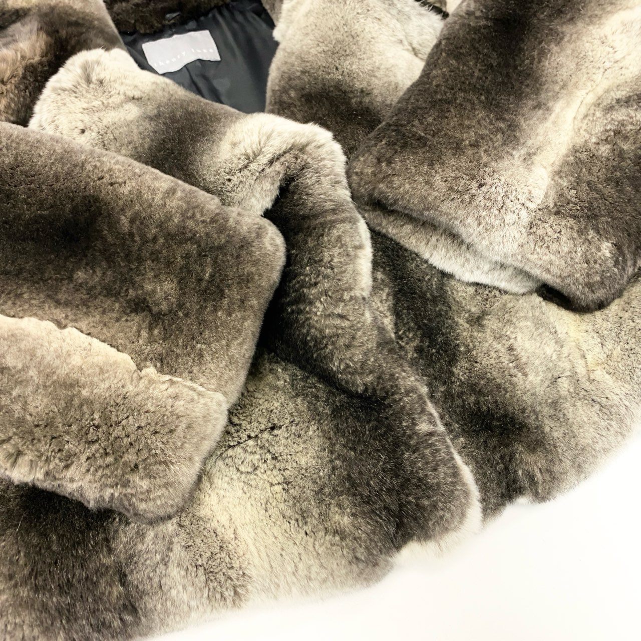 10k11 Theory luxe セオリーリュクス レッキスラビット リアルファージャケット ファーコート アウター サイズ38 グレー系 レディース 女性用k02i