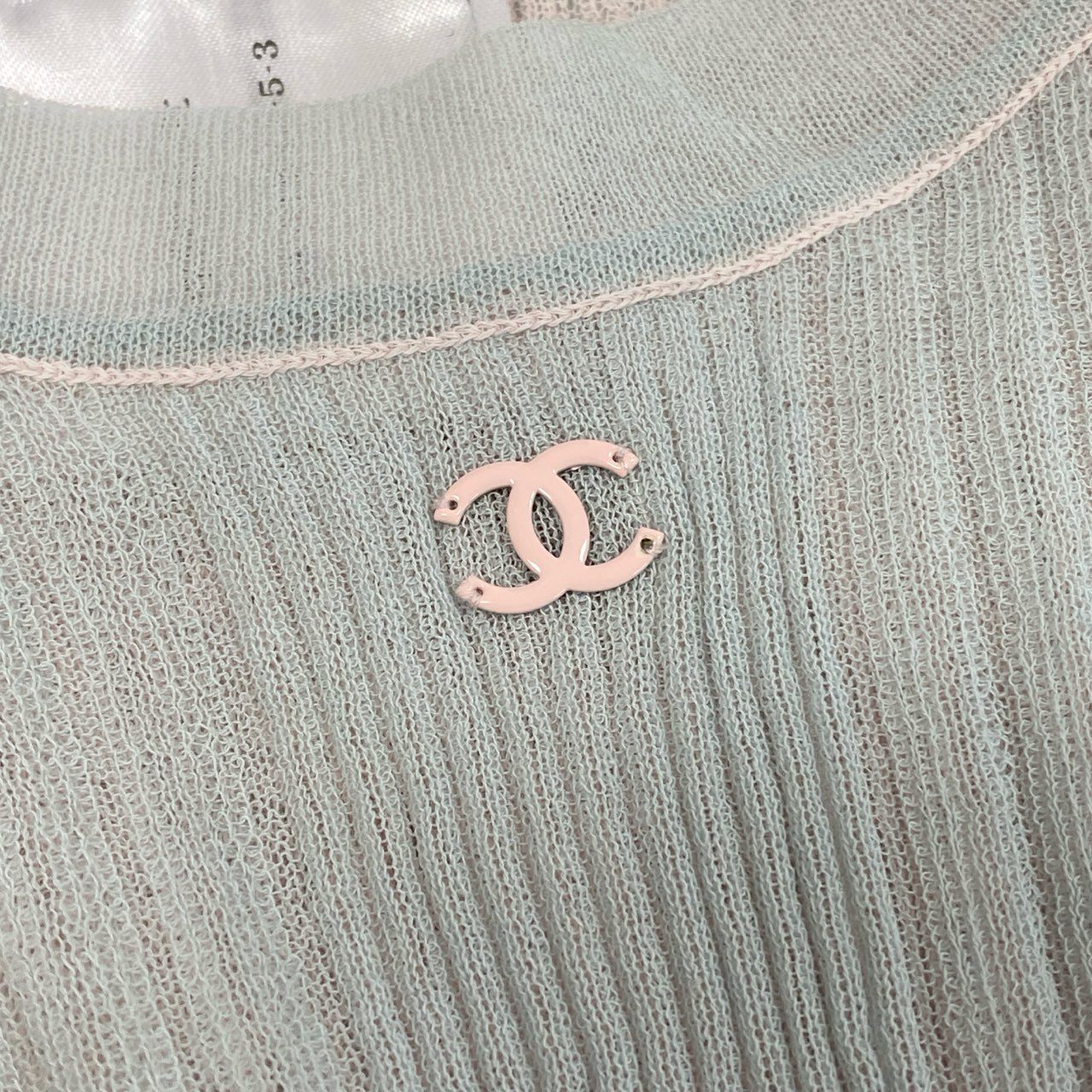 64a15 【美品】CHANEL シャネル P38434 2010年 フロントココマーク リバーシブル タイトニット 半袖ニット サイズ34 レディース 春夏用 トップスta1