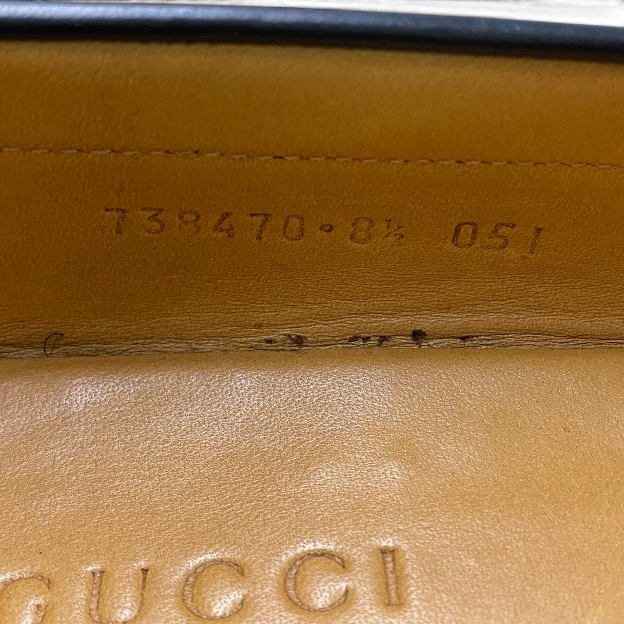 e4 GUCCI グッチ インターロッキング GGロゴ ローファー シューズ ドレスシューズ スリッポン 738470 8 1/2 ブラック レザー メンズo07t