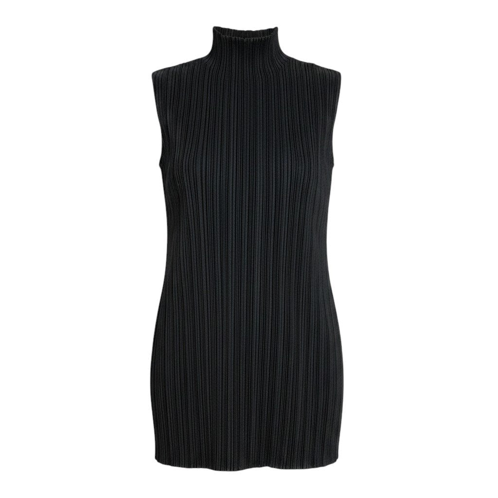 Ag10 【美品】 PLEATS PLEASE プリーツプリーズ ハイネック ノースリーブカットソー サイズ3 ブラックt18r