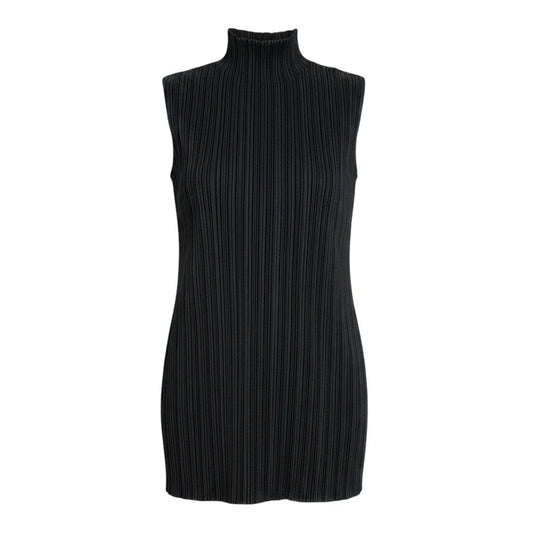 Ag10 【美品】 PLEATS PLEASE プリーツプリーズ ハイネック ノースリーブカットソー サイズ3 ブラックt18r