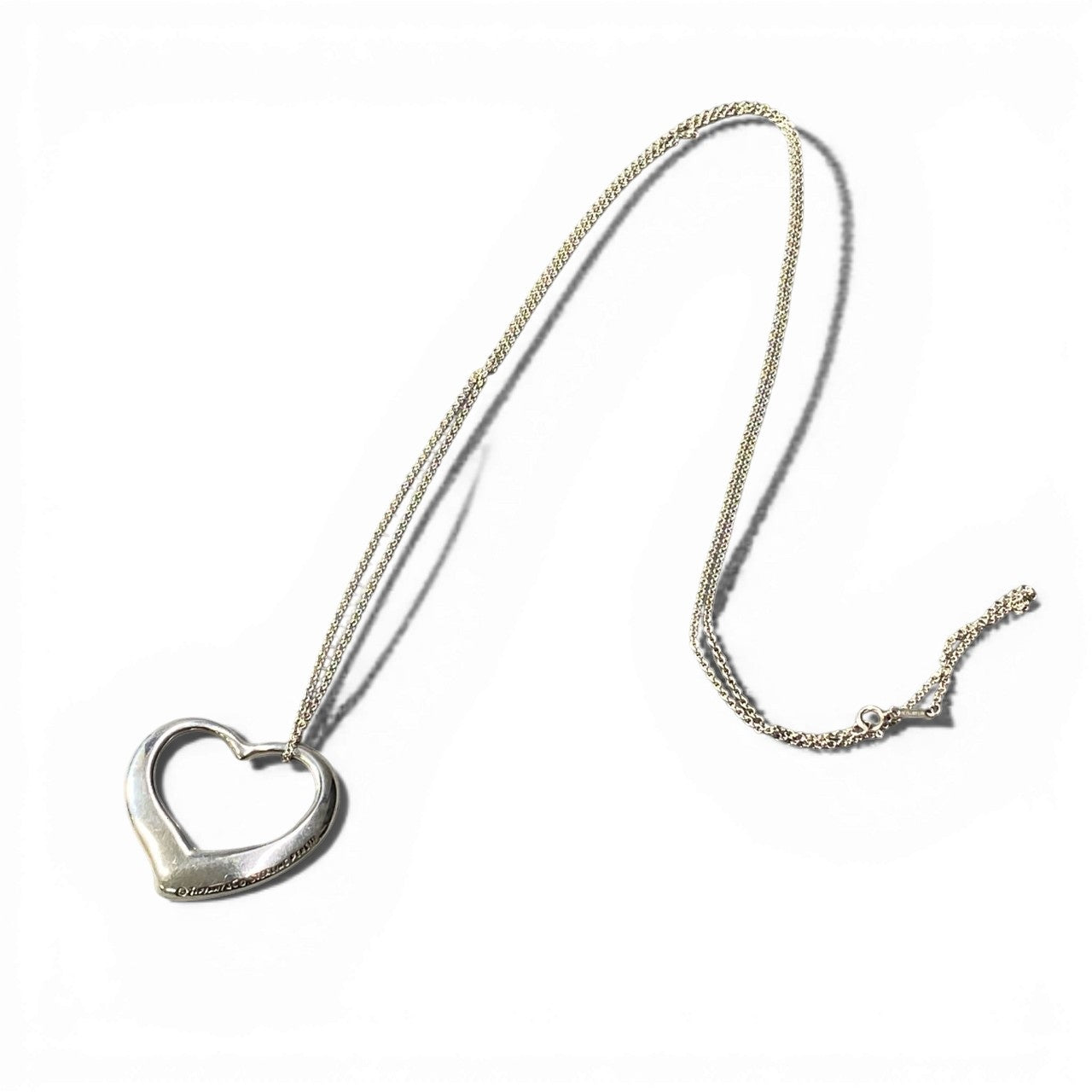 b2 Tiffany&Co ティファニー ラージオープンハート ネックレス シルバー 925 15g トップ3.5cm Large Open Heart Necklacet18r