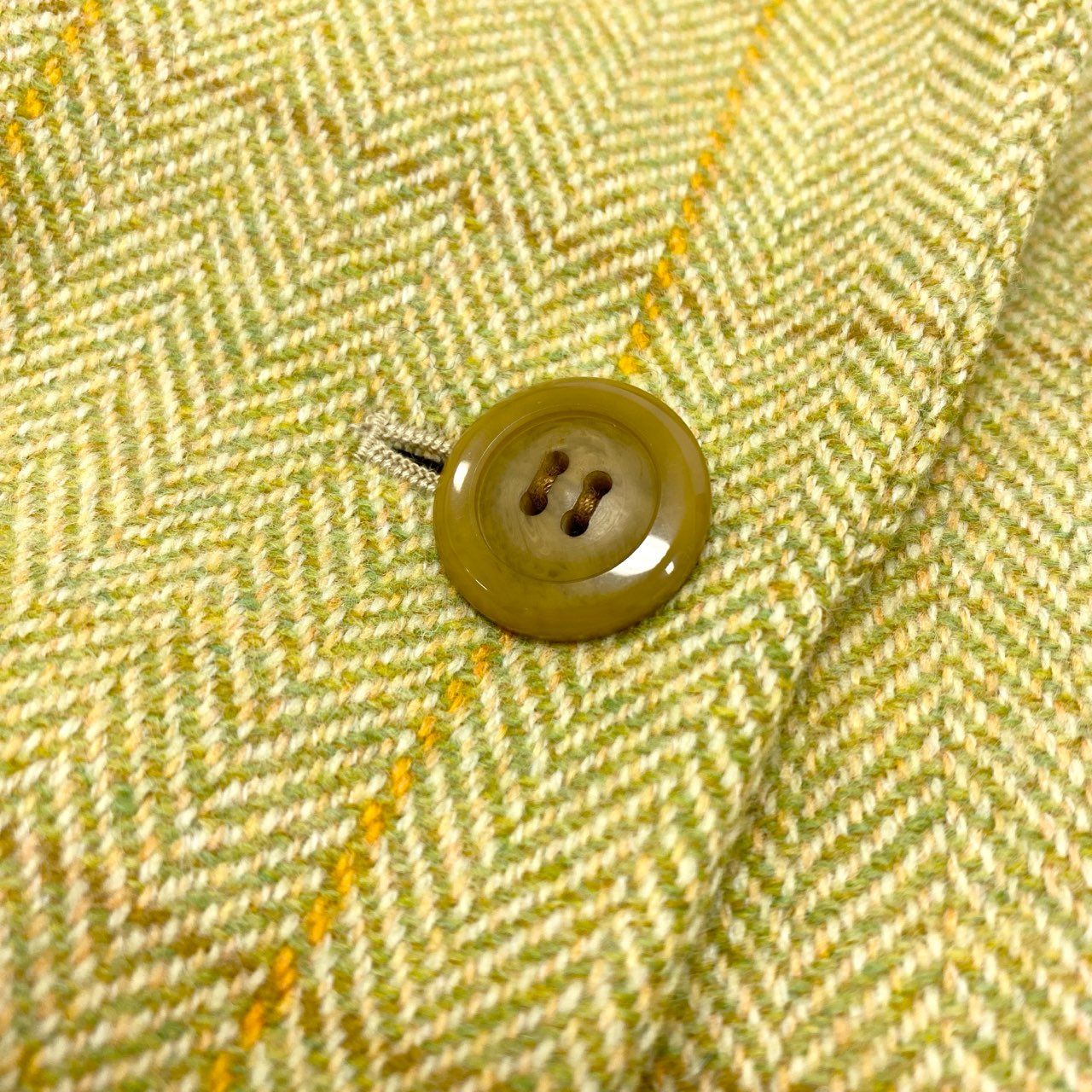 30K18《美品》 NINA RICCI BOUTIQUE ニナリッチ セットアップスカート フォーマル イギリス製生地○ ダブルブレストジャケット 膝丈スカート チェック柄  11 グリーン ラムウールu02t