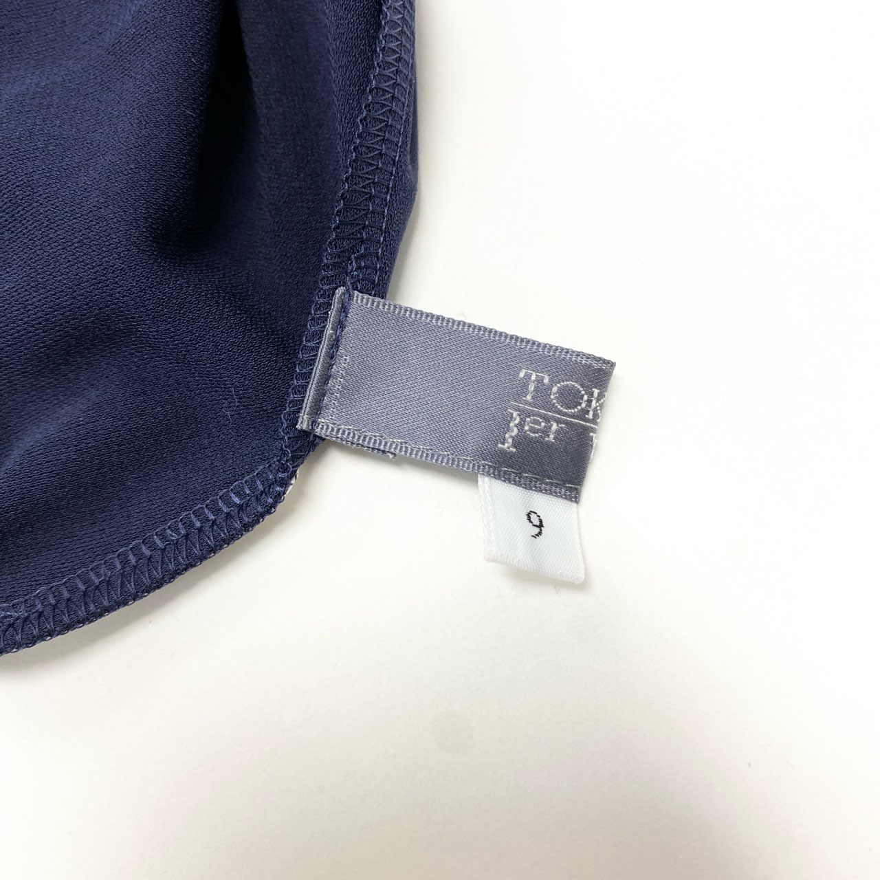 75b27 TOKUKO 1er VOL トクコプルミエヴォル 七分袖 ロングワンピース フリルネック 刺繡デザイン 伸縮ストレッチ レディース 女性服 サイズ9 パープル系u02t