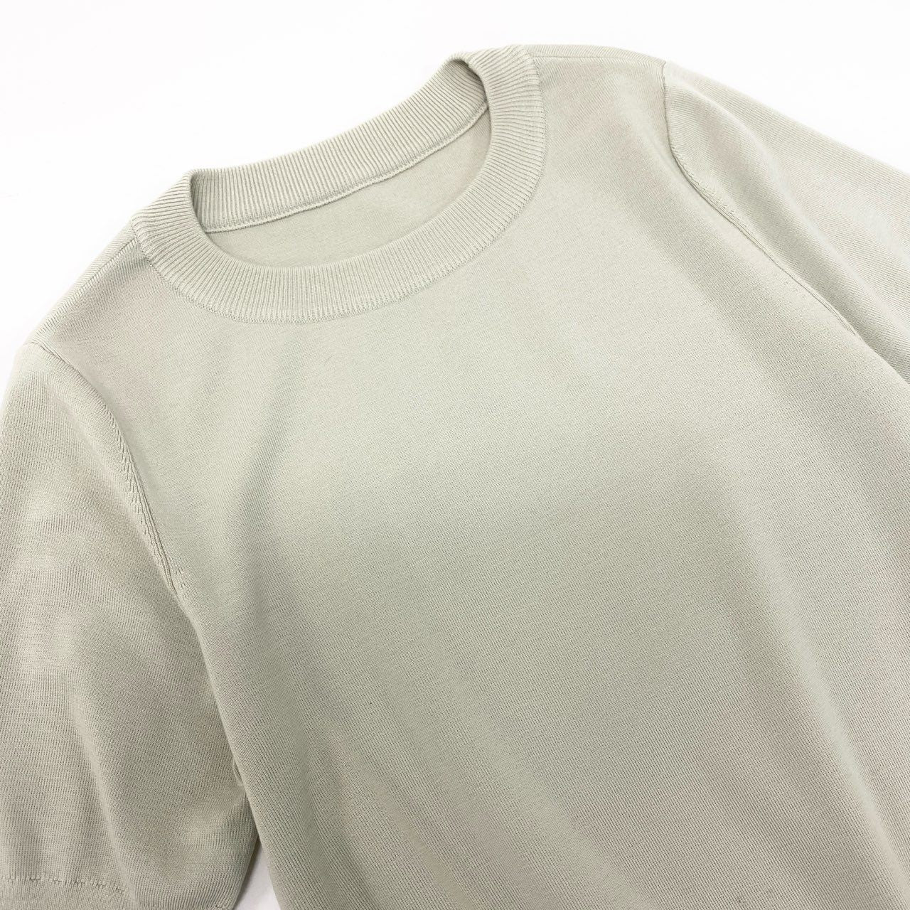 21k11 FOXEY フォクシー Plaisir プレジール 銀座本店限定カラー 半袖 ニットセーター レディース 女性用 40 パールグリーン ウール100％u02t