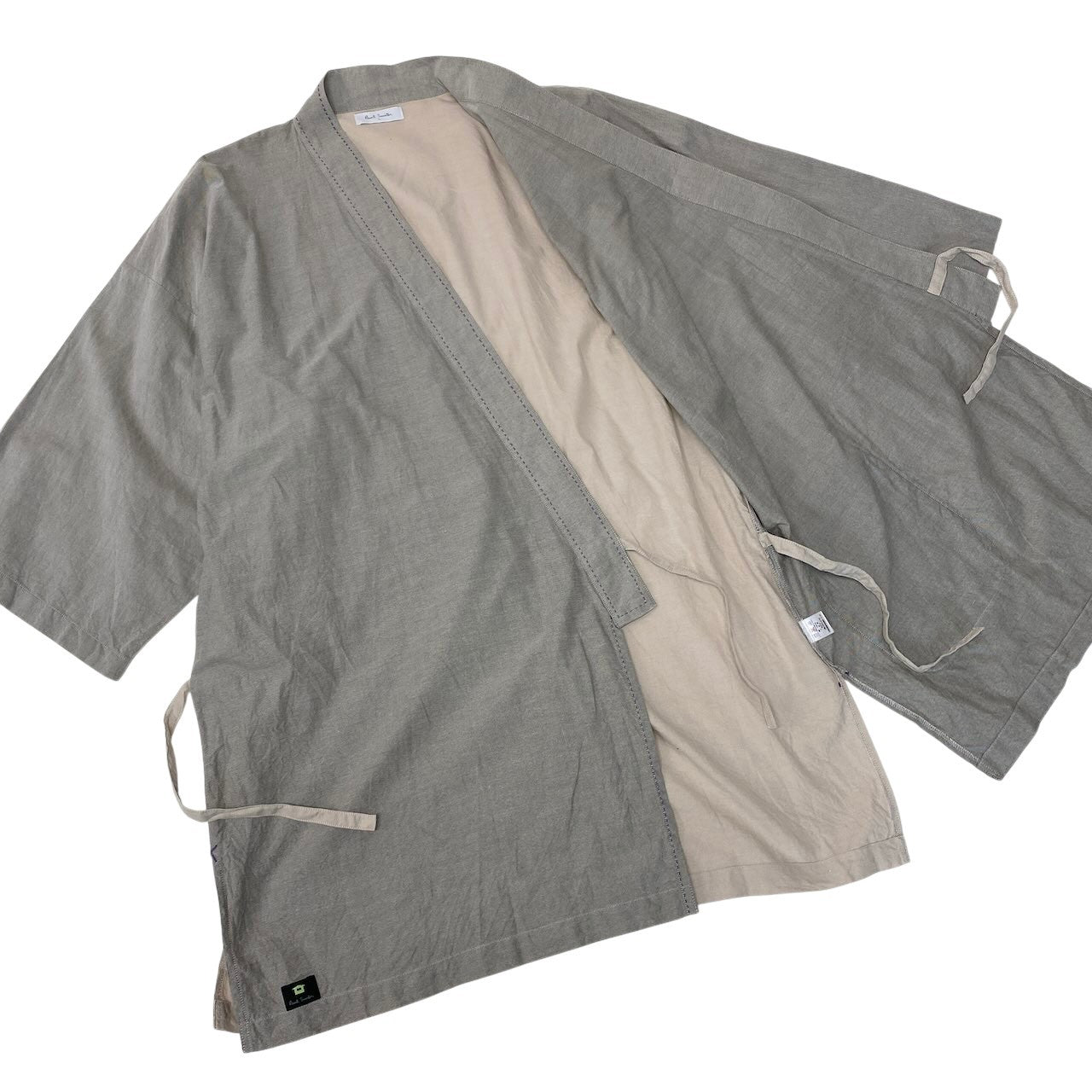 64g4 Paul Smith ポールスミス 作務衣 セットアップ  甚平  Lサイズ グレー ベージュ コットン100％ メンズ 男性用u02t