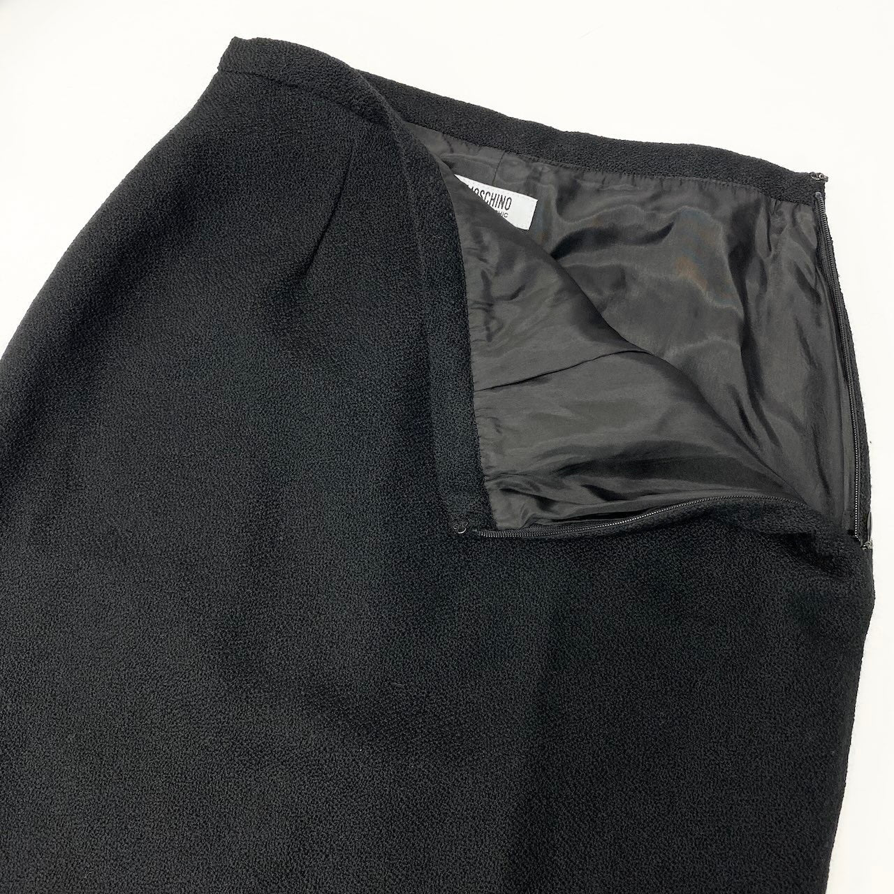 76c26 MOSCHINO モスキーノ フラワーデザイン スカートセットアップ サイズ38 ブラック レディース 女性用t18r