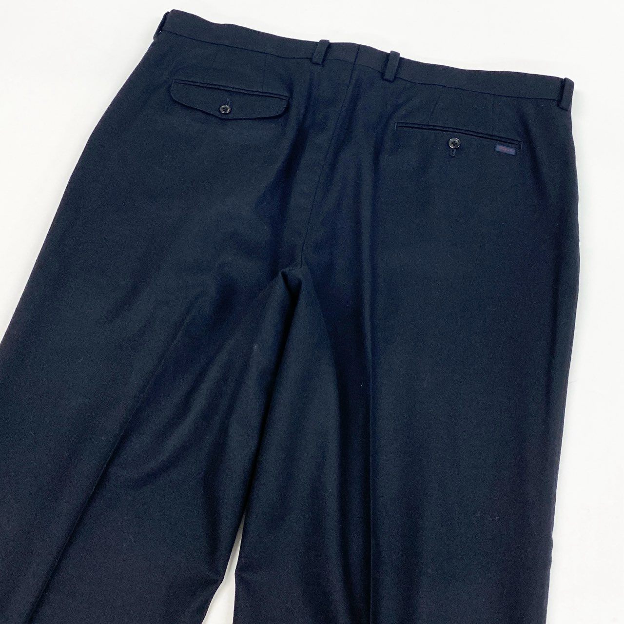 6L17 【美品】 Papas パパス カシミヤ混 スラックスパンツ テーパード ボトムス 56 2XL ダークネイビー ウールカシミヤ メンズu02t