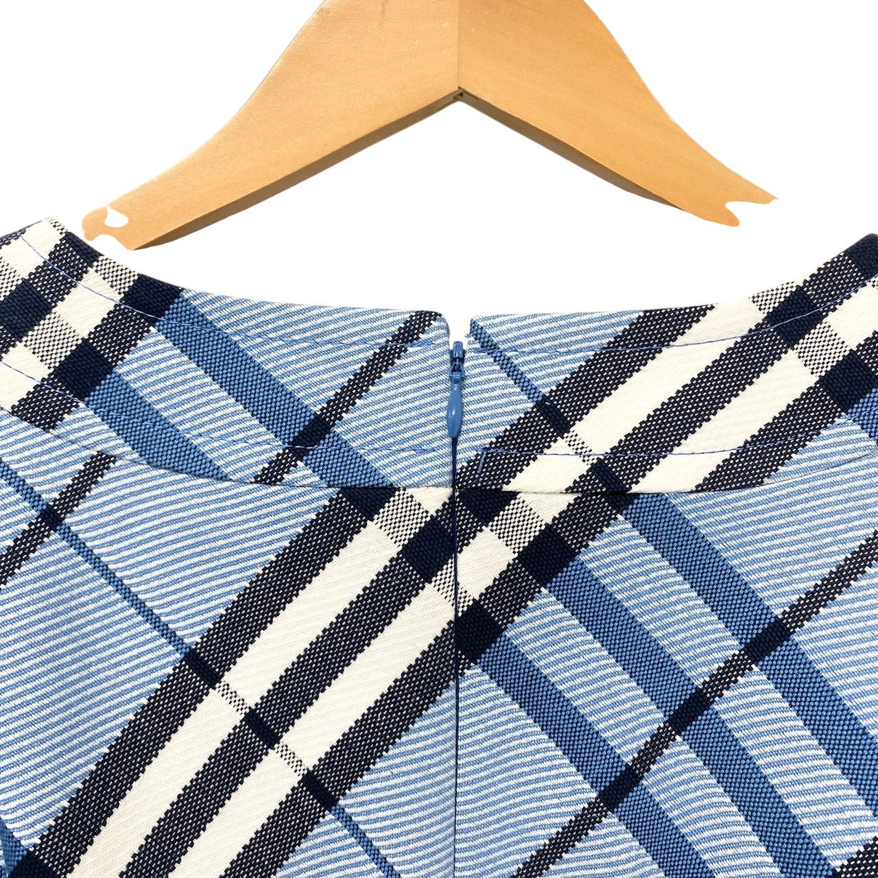 73c31 BURBERRY BLUE LABEL バーバリー ブルーレーベル チェック柄 ワンピース サイズ36 ブルー 日本製t18r