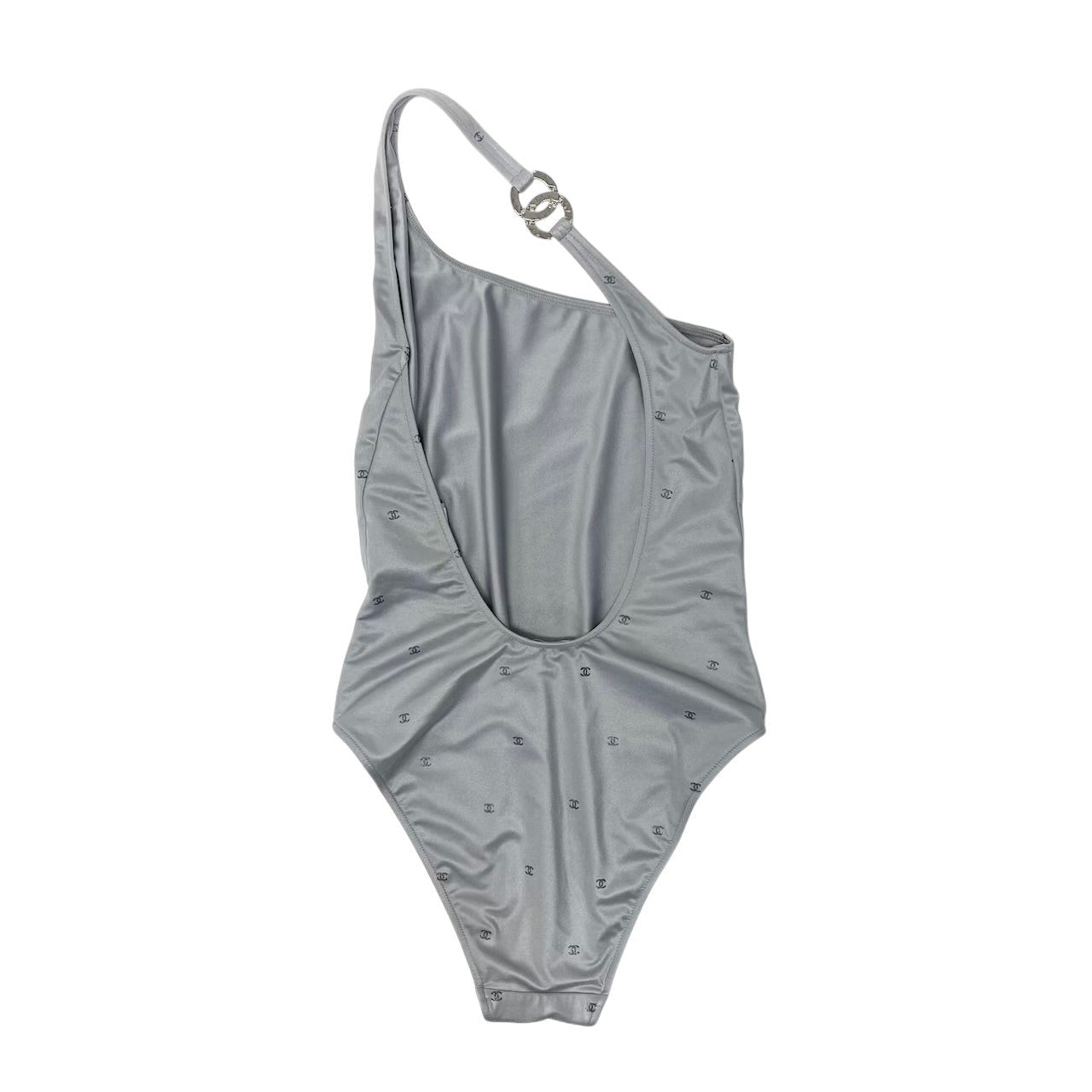 80e12 CHANEL シャネル スイムウェア 水着 ココマーク ココビーチ イタリア製 P76192V67966 NS829 34サイズ グレー レディース 女性用k02i