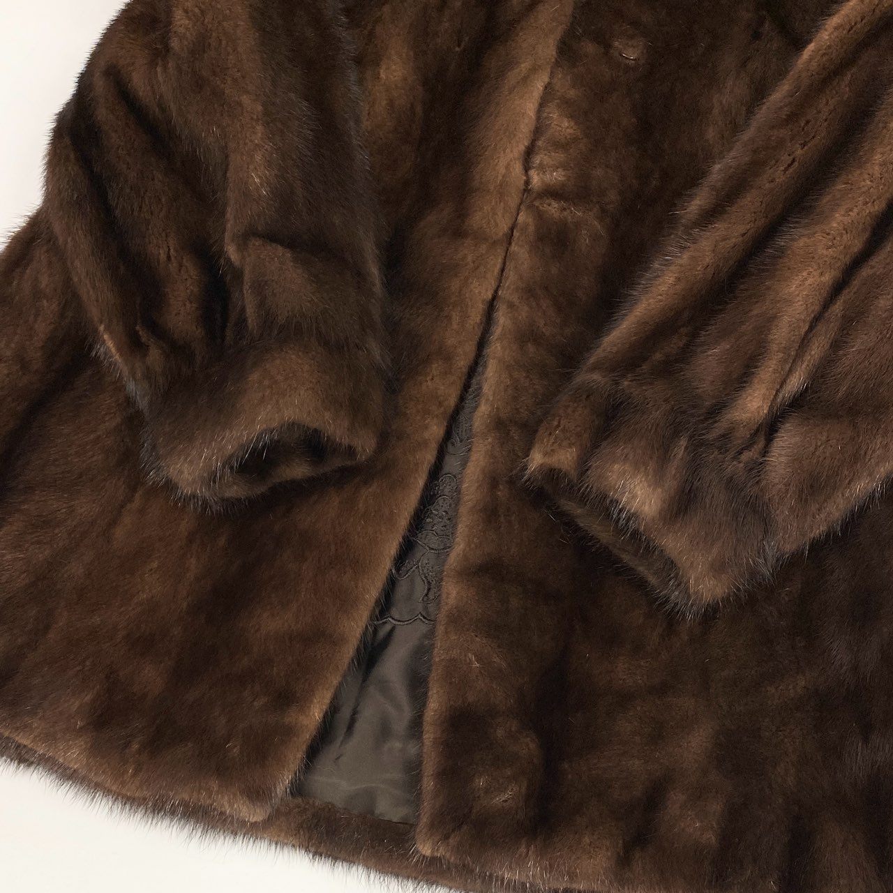 41L12 デミバフミンク ミンクコート セミロングコート 毛皮コート 15 ブラウン系 ミンクファー レディースu02t