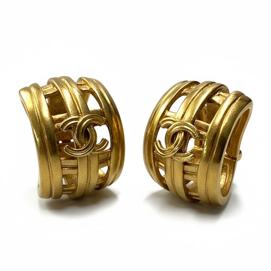 b5 Vintage Chanel 1991 Coco Mark oversized earringta1