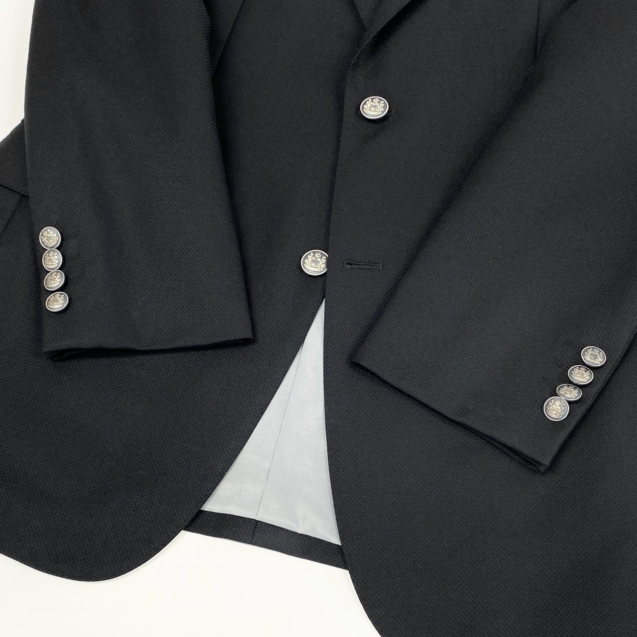 16k10 Aquascutum アクアスキュータム テーラードジャケット ブレザー 二釦 フォーマル 94A6サイズ ブラック メンズu02t