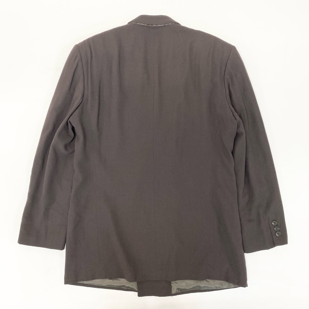 6k1 GIORGIO ARMANI LE COLLEZIONI ジョルジオアルマーニ イタリア製 テーラードジャケット ダブルブレスト ウールブレンド フォーマル メンズ 紳士服 40 ブラウンo07t