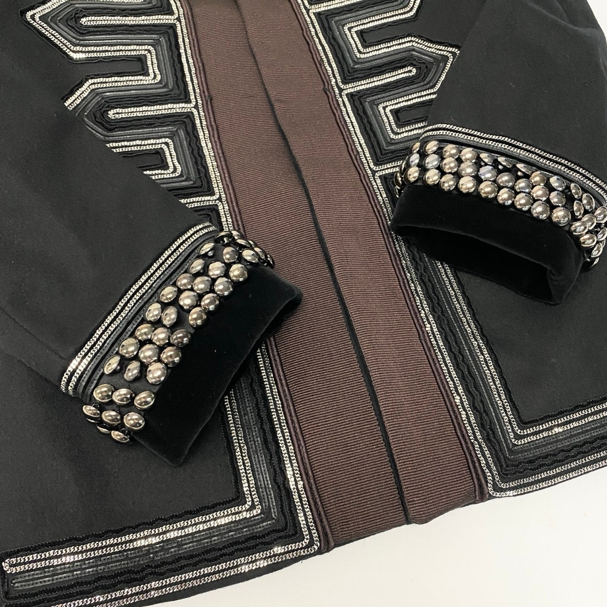 81e27【デッドストック】GUCCI グッチ 2008AW ランウェイ着 スタッズ チェーン装飾 ナポレオンジャケット サイズ44 フリーダ ジャンニーニ期 フォールコレクション ミリタリー フサールジャケット Archive k02i