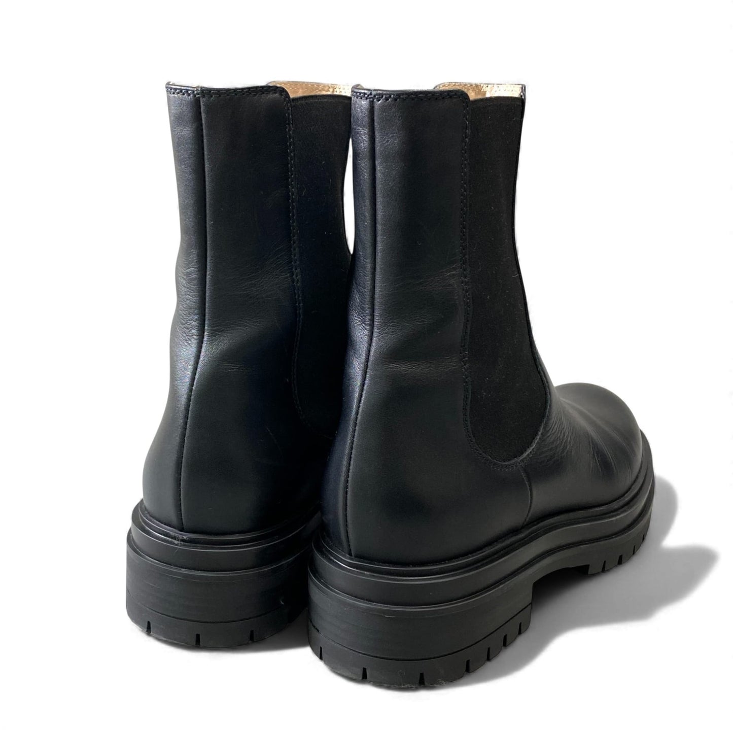 1L11 Gianvito Rossi ジャンヴィトロッシ サイドゴアブーツ サイズ38 1/2 ブラック レザー レディース 女性用 靴k02i