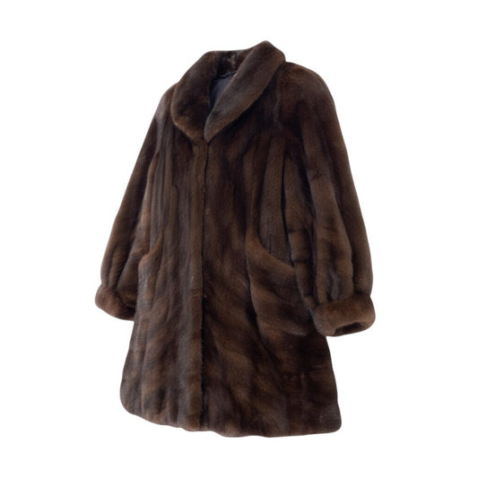 53k11 THE AMERICAN FUR AWARDS ザ アメリカンファーアワード 五つ星 デミバフ 希少デザイン ロングコート F ブラウン 最高級本毛皮t18r