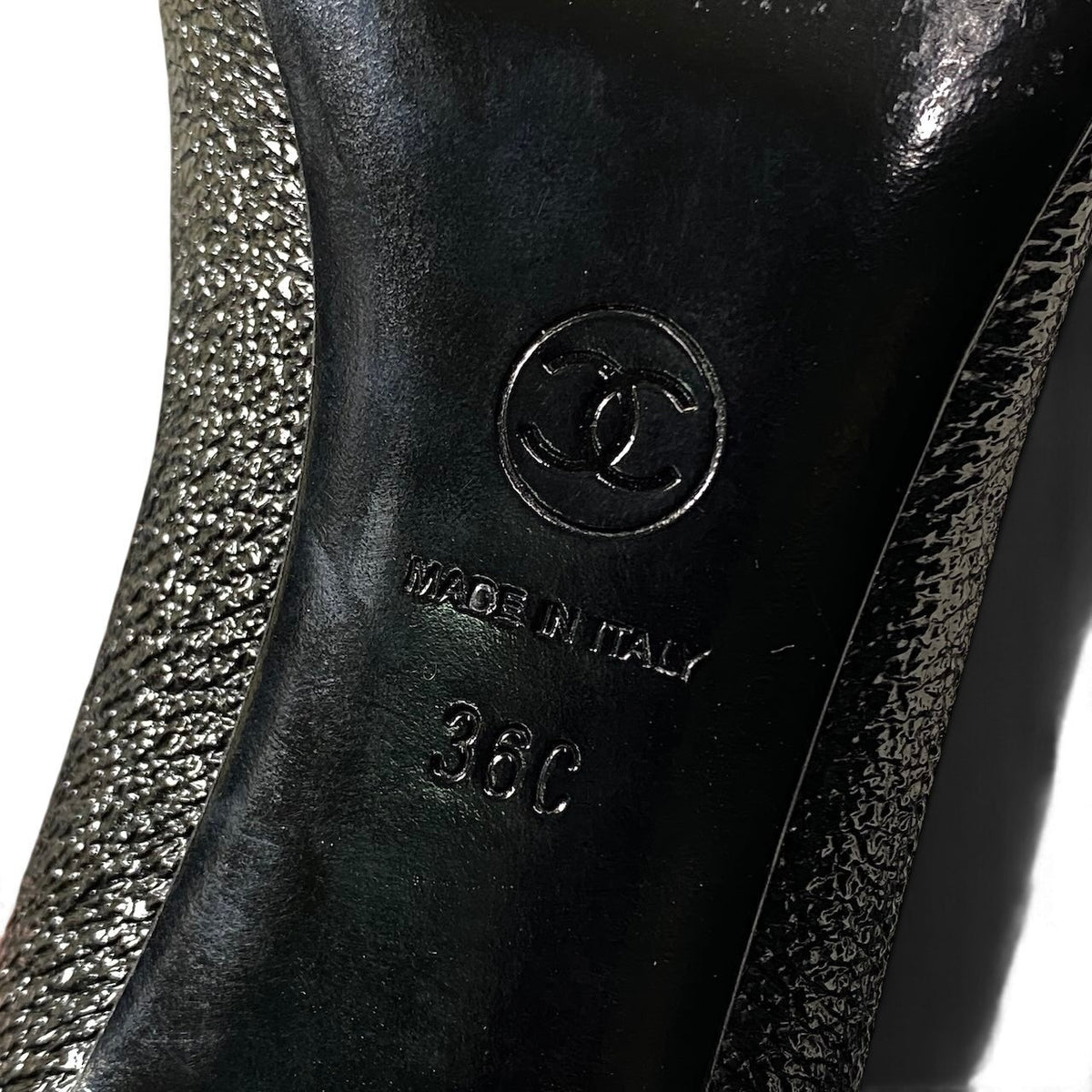 h10 【美品】CHANEL パンプス ココマーク イタリア製 36Cサイズ ブラック レザー レディース 女性用k02i