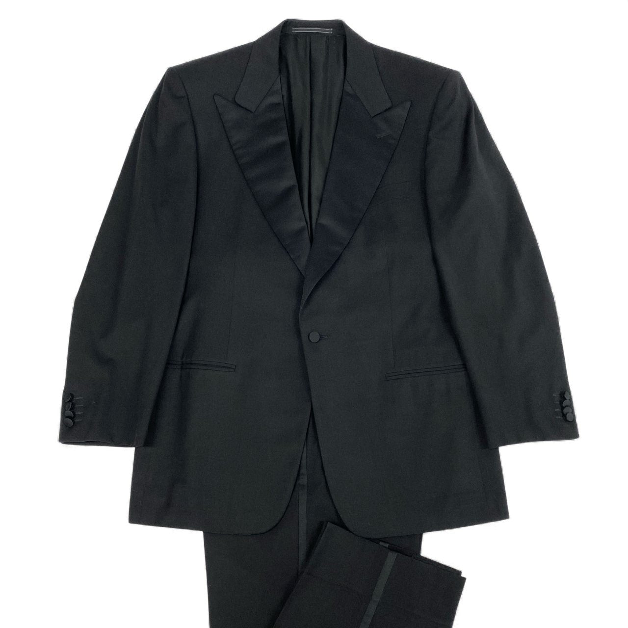 9L19 Ermenegildo Zegna エルメネジルドゼニア セットアップ タキシード スーツ ジャケット ボトム 50サイズ ブラック メンズo07t