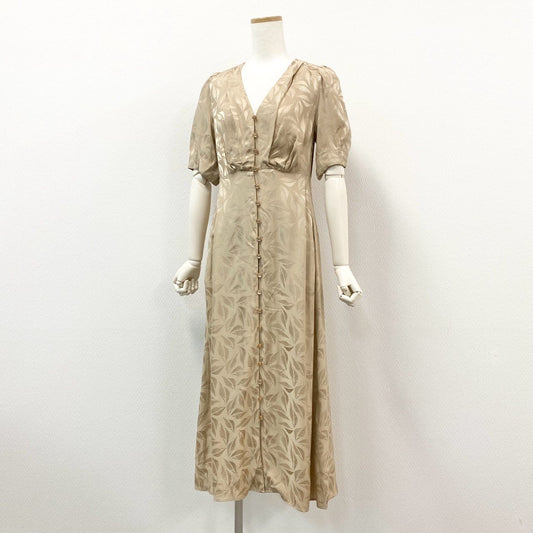 37e2 styling kei shirahata styling スタイリング ケイシラハタ 半袖ロングワンピース ショートスリーブ ドレス 前開き 多ボタン 0 ベージュ レーヨン100％