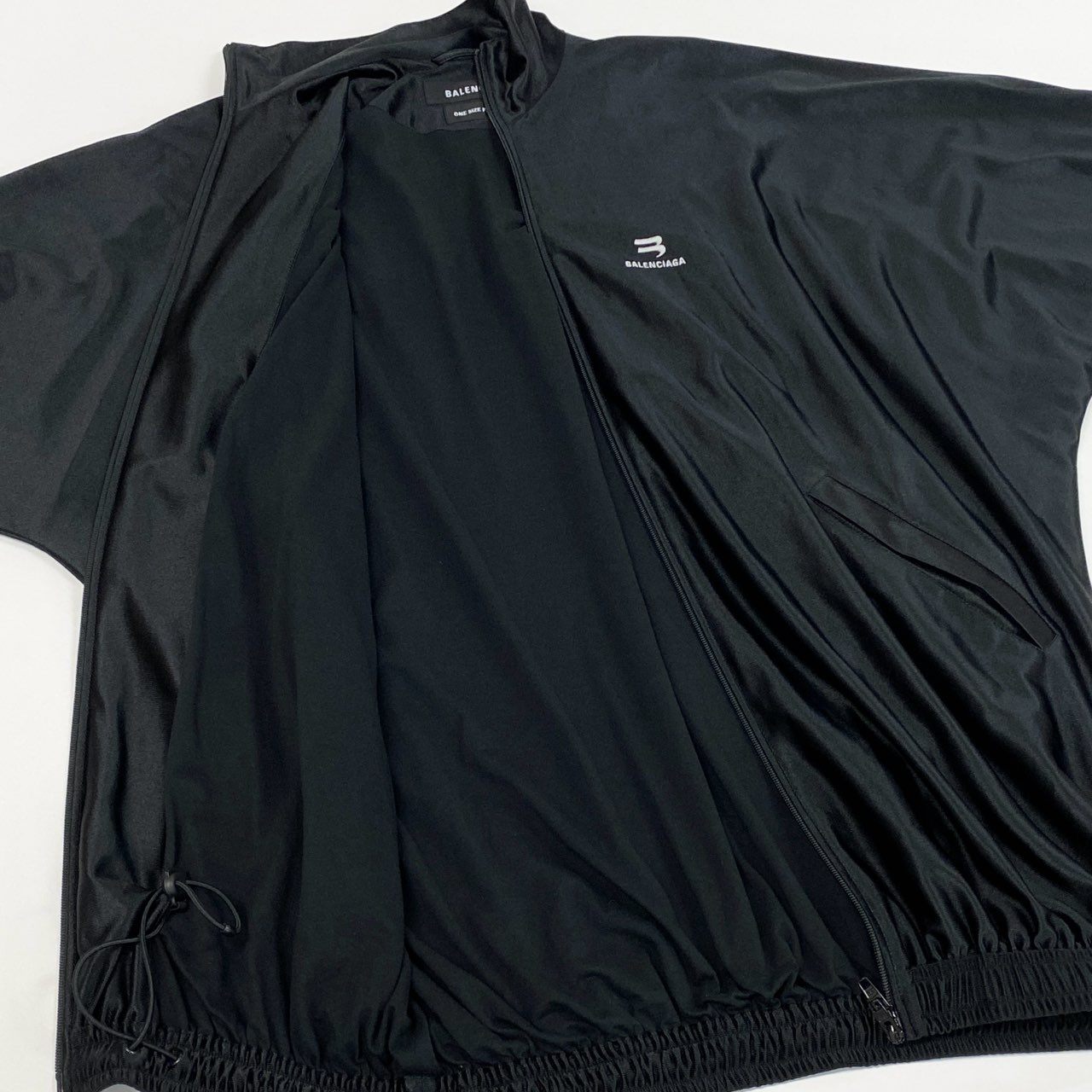 67b3 BALENCIAGA バレンシアガ トラックシャツジャケット シャイニースポーツジャージー ブルゾン M095 659071 TJV20 0サイズ ブラック メンズo07t