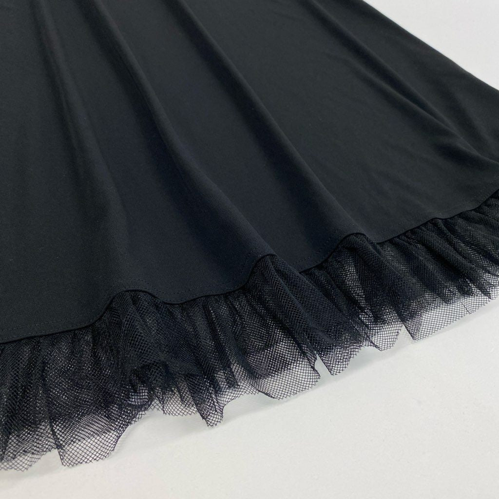 37L22 【美品】TOKUKO 1er VOL トクコプルミエヴォル ノースリーブチュニック チュニックカットソー チュール ストレッチ素材 9サイズ ブラック レディースu02t