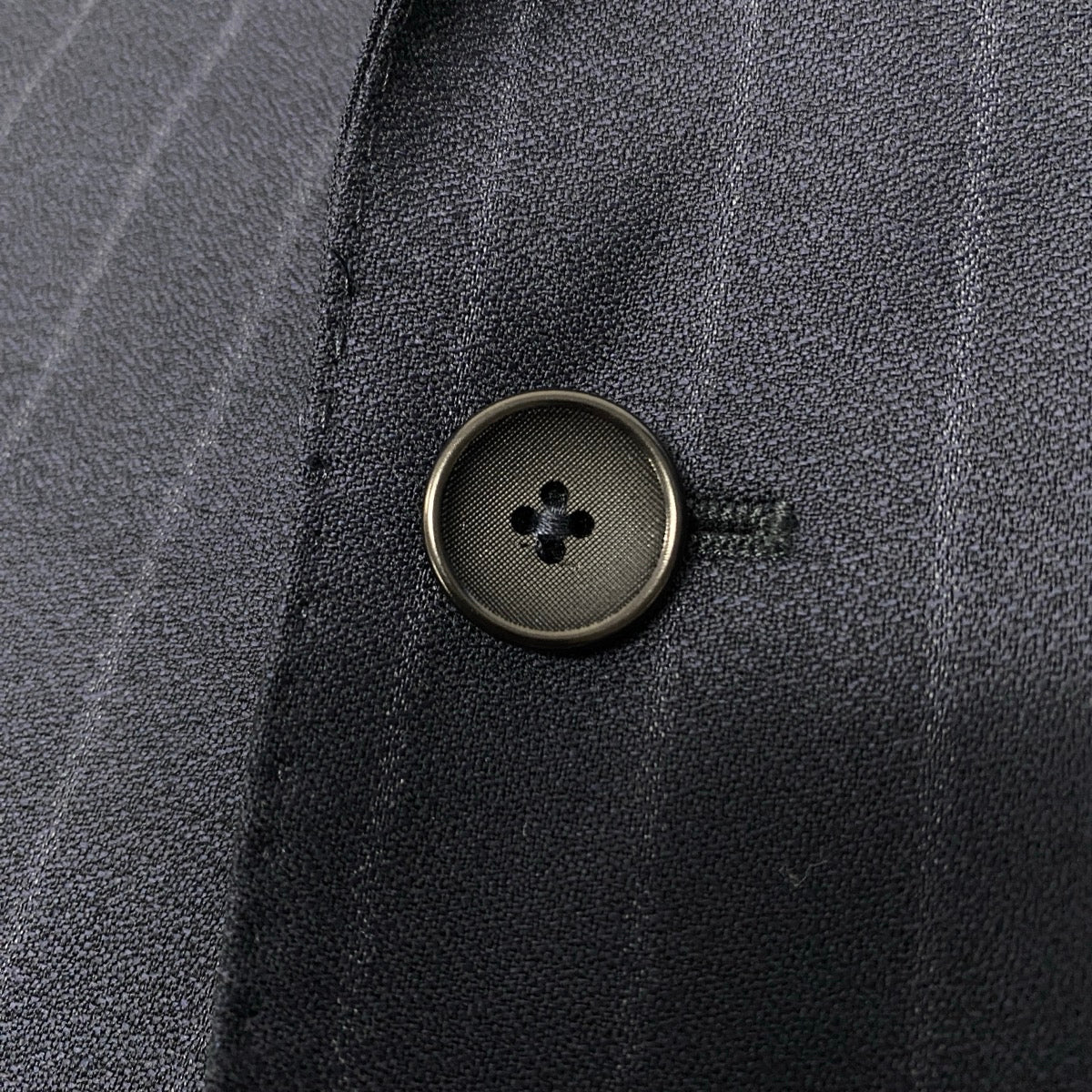 32e13 【美品】HUGO BOSS ヒューゴボス スーツセットアップ テーラードジャケット スラックス ストライプ REDA生地 46サイズ ネイビー ウール100％ メンズ 男性用u02t