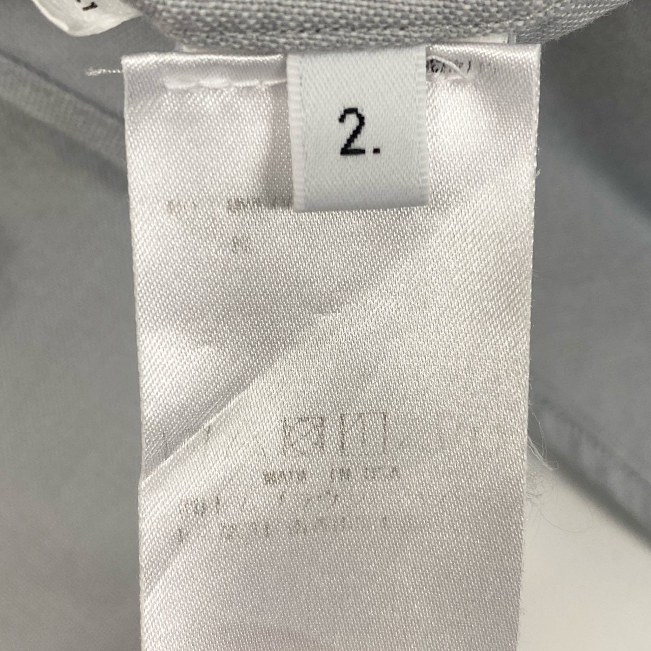 63a30 THOM BROWNE トムブラン 4BARストライプ 長袖シャツ ロングスリーブ 2 グレー コットン メンズo07t