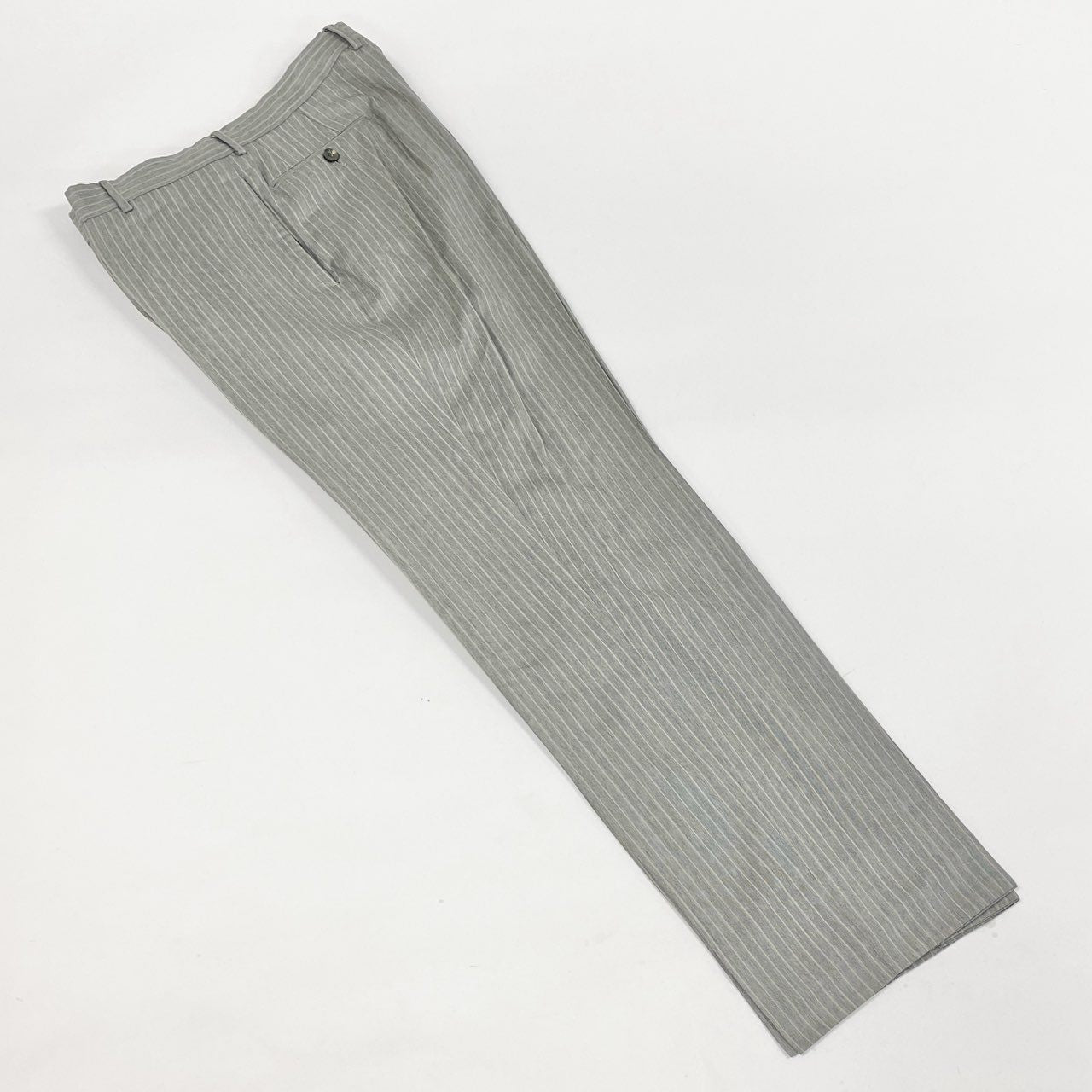 9L19 GUCCI グッチ スイス製 セットアップ スーツ ストライプ 大きいサイズ ジャケット パンツ BBN09-112-09 54 XLサイズ相当 グレー ウール メンズo07t