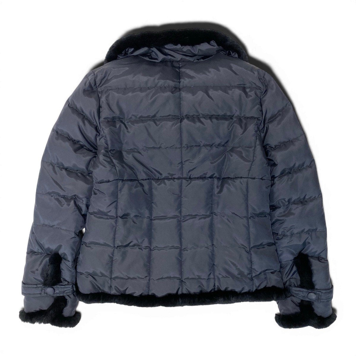21g16 Max Mara WEEKEND LINE マックスマーラ ダウンジャケット スタンドカラー ファーデザイン サイズ42 ブラック レディース 女性用u02t