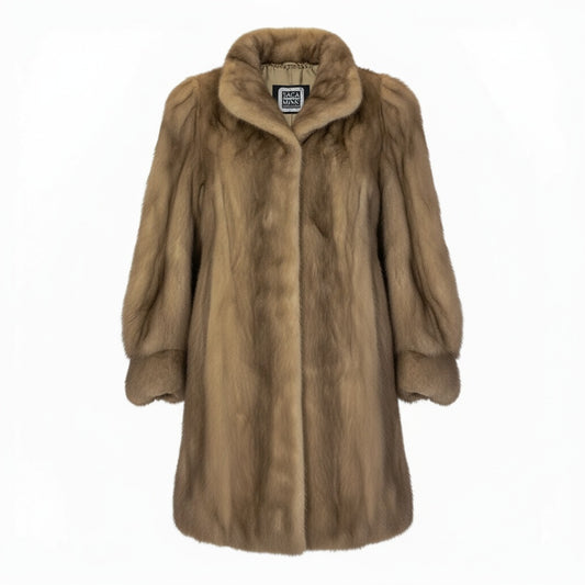 78a24 SAGA MINK サガミンク 銀サガ パステルミンク ロングコート サイズ11 茶系 最高級本毛皮 Mink Fur Coatt18r