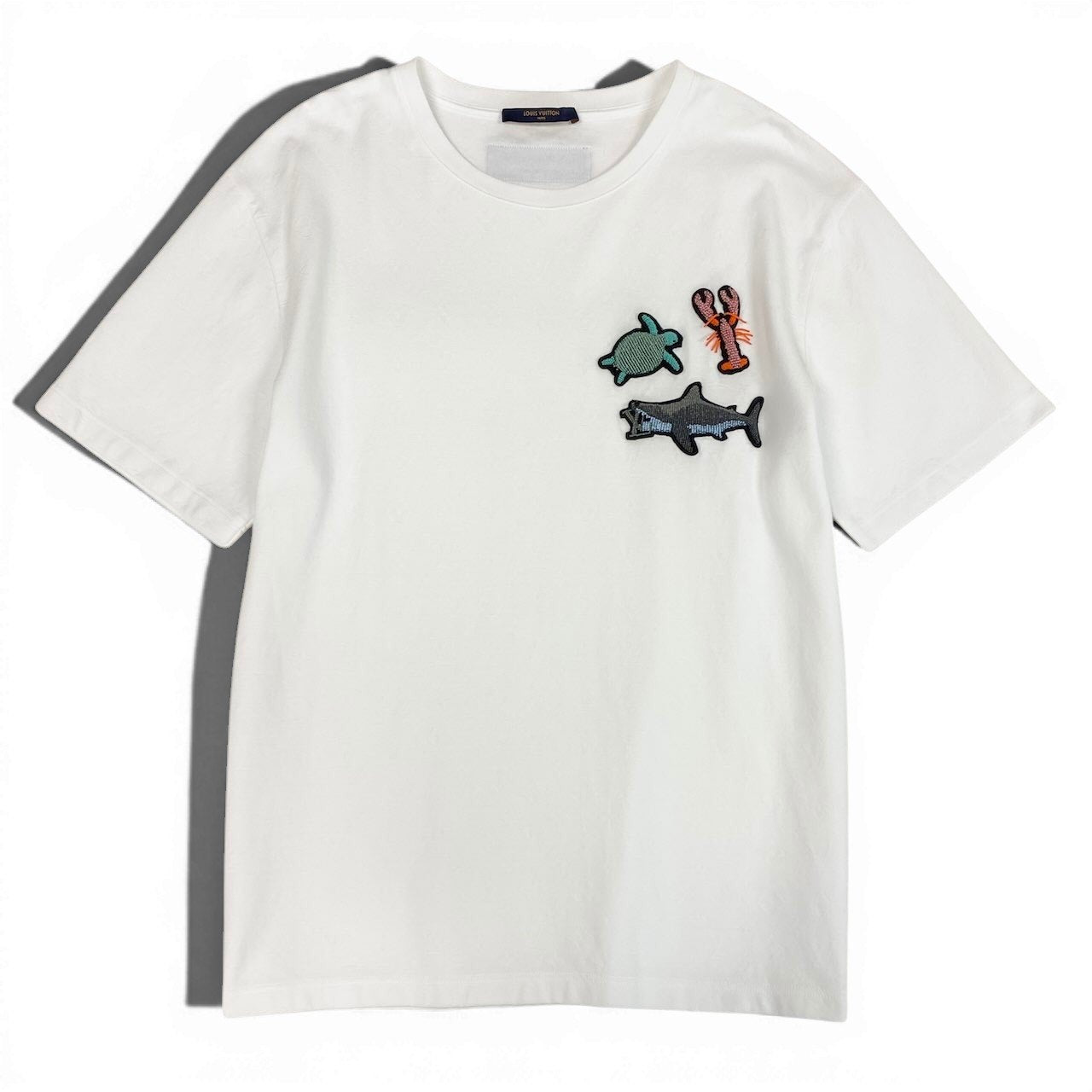 Me1 LOUIS VUITTON ルイヴィトン 21ss ビーズアニマルアンドモノグラム 半袖Tシャツ カットソー トップス RM211V DG1 HLY03W サイズXXL ホワイト コットン100％ メンズ 紳士服k02i