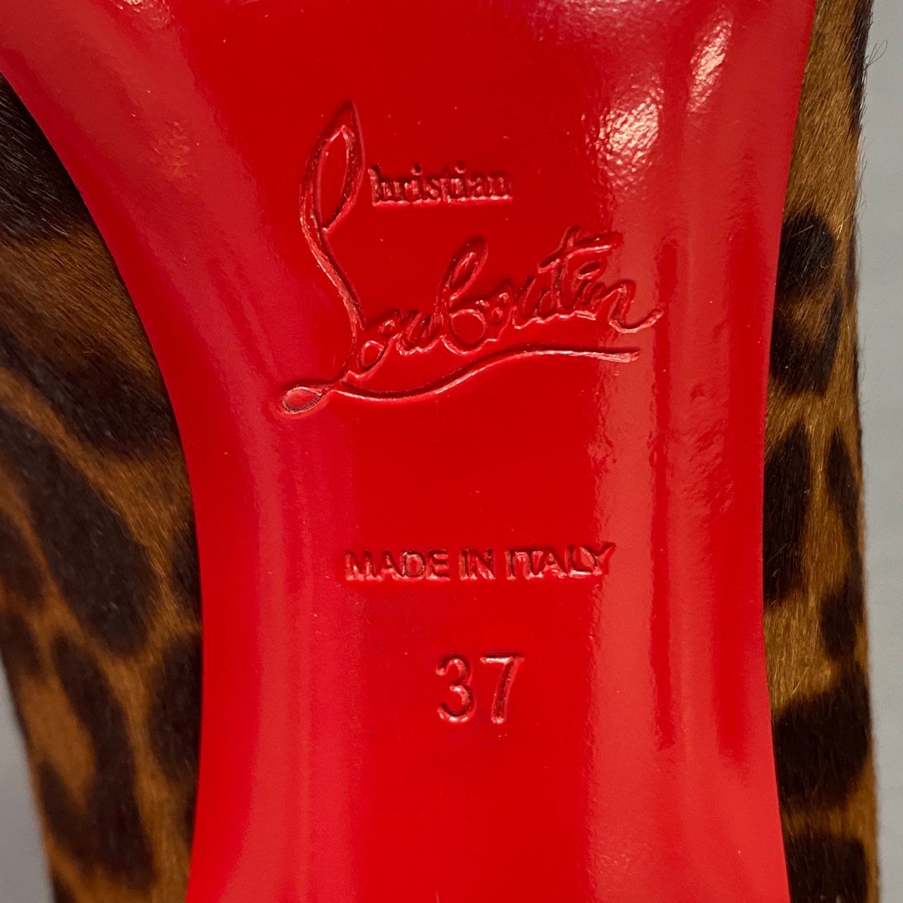 3a9 《美品》 Christian Louboutin クリスチャンルブタン PIGALLE 45 PONY LEOPARD レオパードパンプス 37 ブラウン ピガール ハラコ シューズ イタリア製