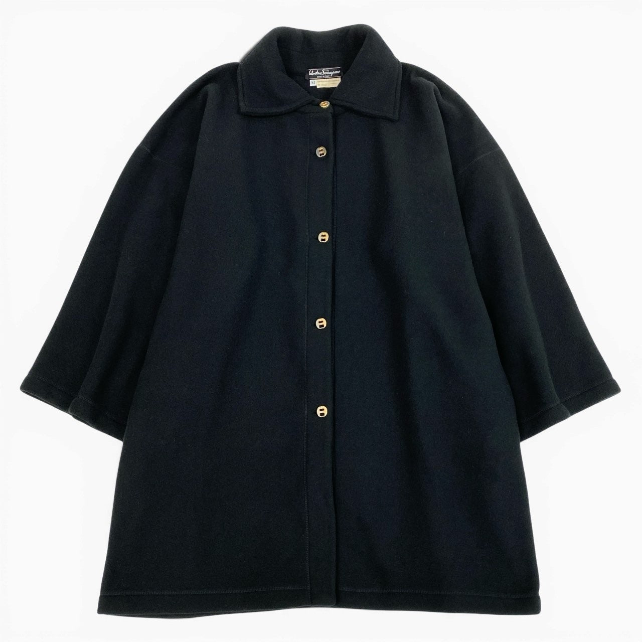 4a4 Vintage Ferragamo ヴィンテージ フェラガモ Fleece フリース素材 Overcoat オーバーコート アウター Size M レディース 女性用k02i