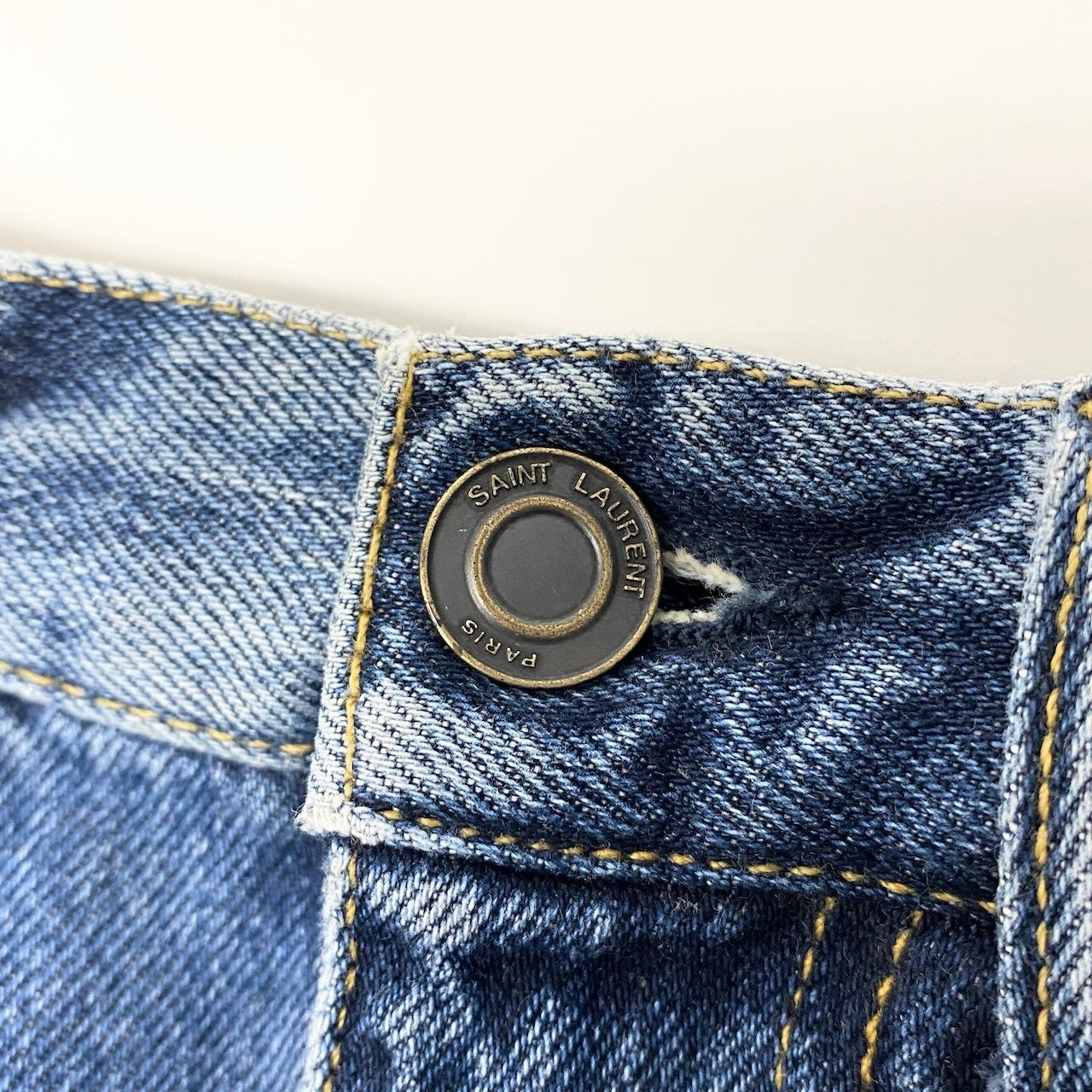 Ee27 SAINTLAURENT サンローラン スタッズ デニム ミニスカート サイズ24 インディゴブルー コットン100％ レディース 女性服u02t