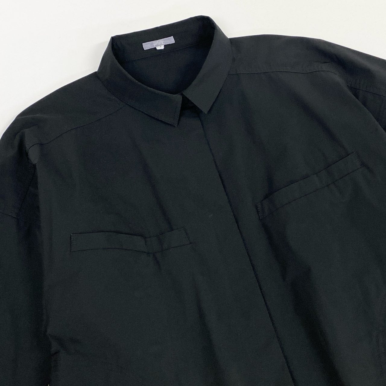 64k19 TOKUKO 1er VOL トクコプルミエヴォル 長袖シャツワンピース ロングワンピース 裾フリル レディース 女性用 ９ ブラック ポリエステル100％u02t