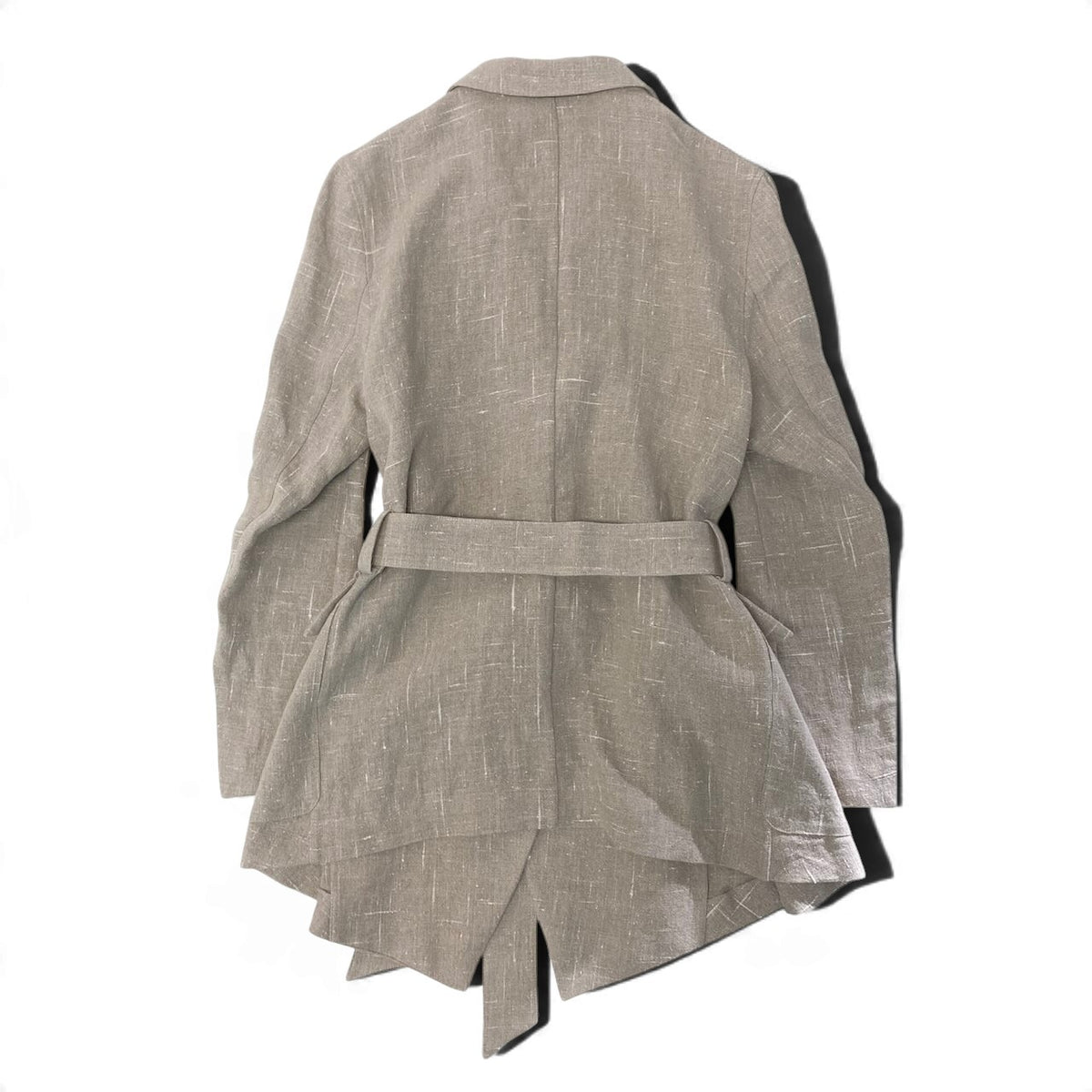 43j15 【極美品】 Cabana カバナ Cate ケイト カシュクールジャケット サマージャケット サイズ38 ベージュ リネン シルク レディースu02t