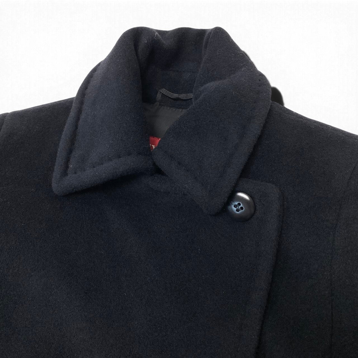 12i25 Max Mara マックスマーラ ウールコート アンゴラ混 ロングコート 裏地ブランドロゴ 34 ブラック レディース 女性用u02t