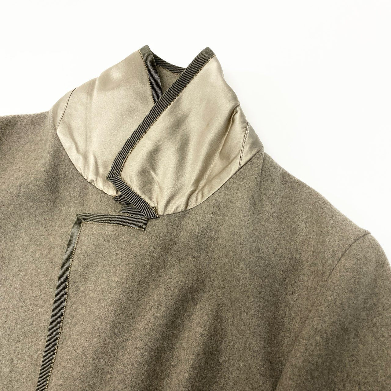 54b23 ALEXANDER McQUEEN アレキサンダーマックイーン archive アーカイブ ウールカシミヤ混チェスターコート ロングコート パイピング ベージュ メンズ 男性用u02t