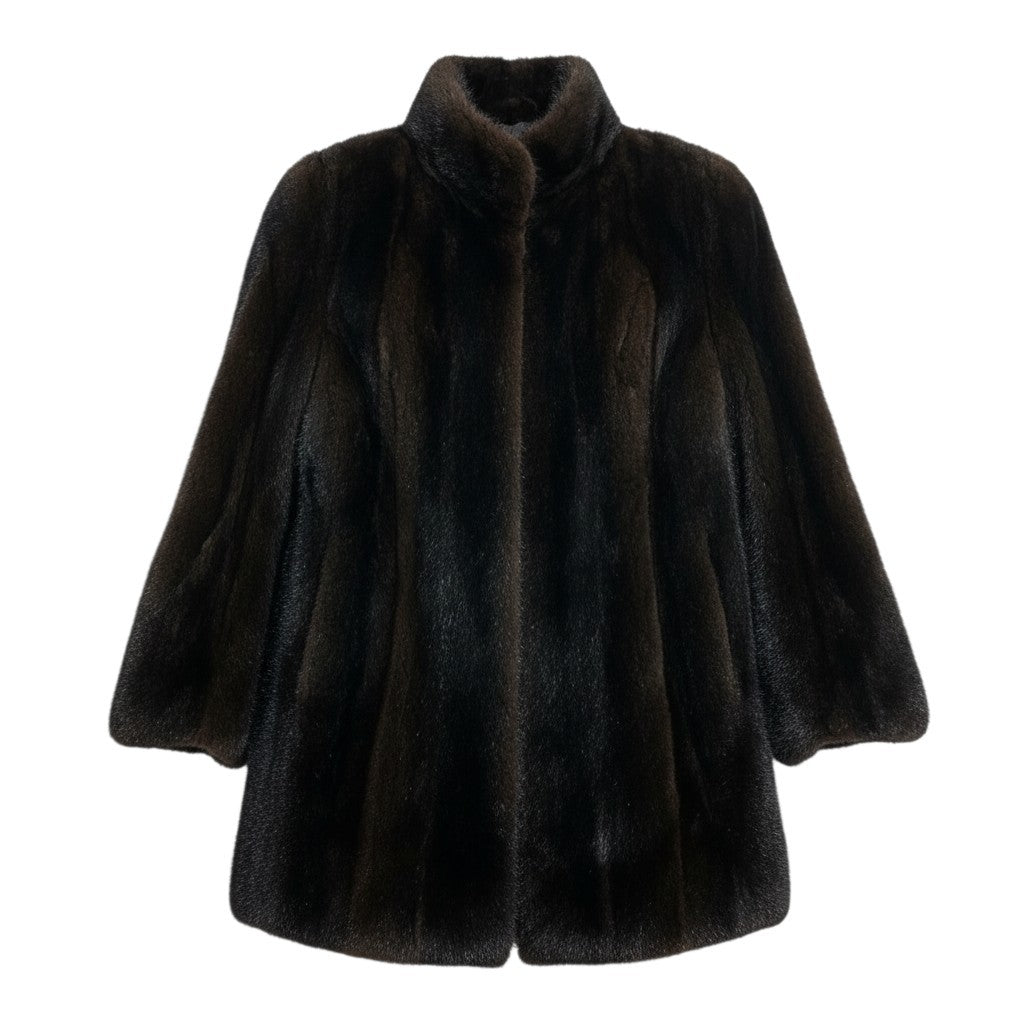 6a21 SAGA MINK サガミンク 銀サガ ダークミンク ロングコート サイズ11 ダークブラウン 最高級本毛皮 Mink Fur Long Coatt18r