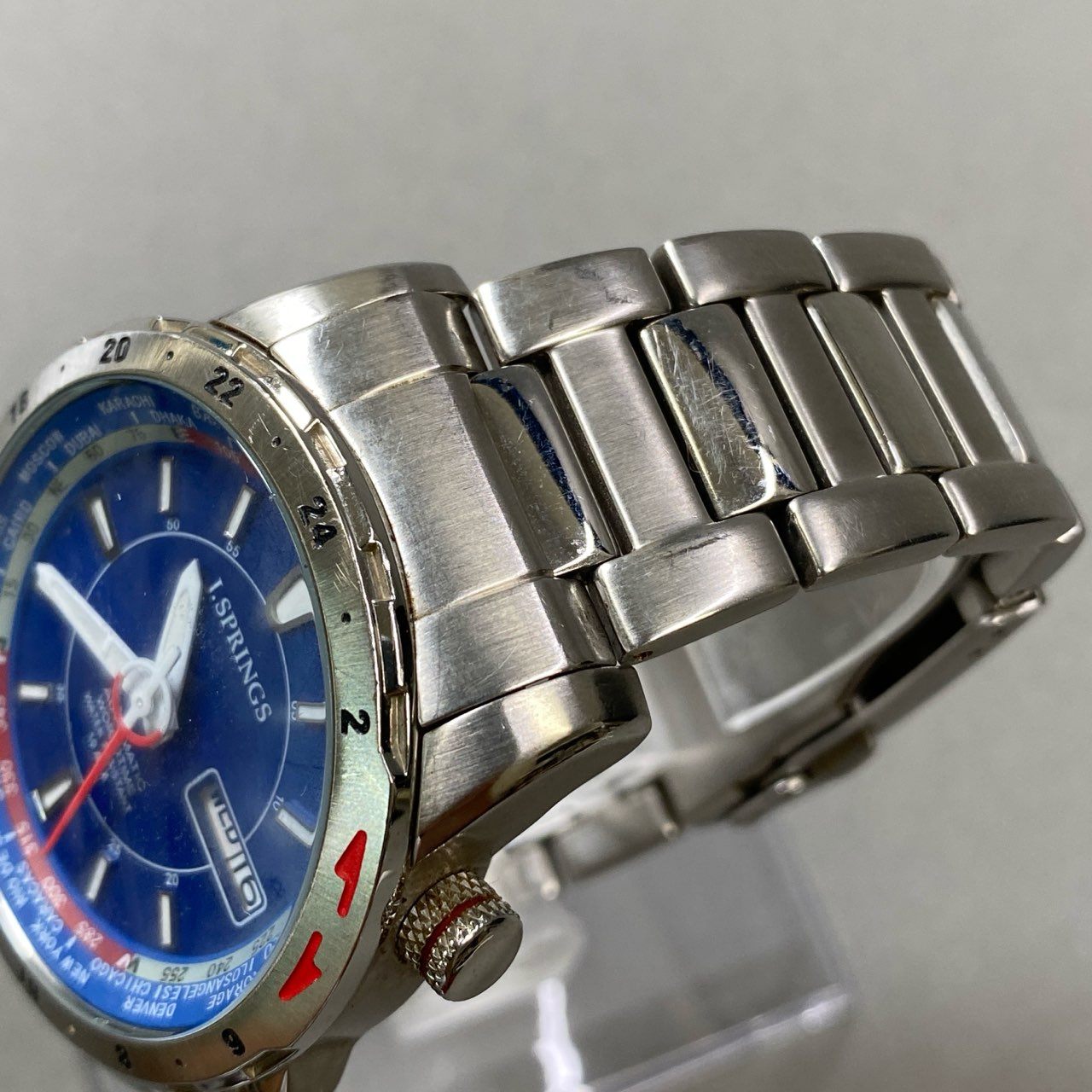 j3 【美品】J.SPRINGS ジェイスプリングス Ref:BE8011 自動巻き 腕時計 デイト 三針 メンズ 男性用k02i