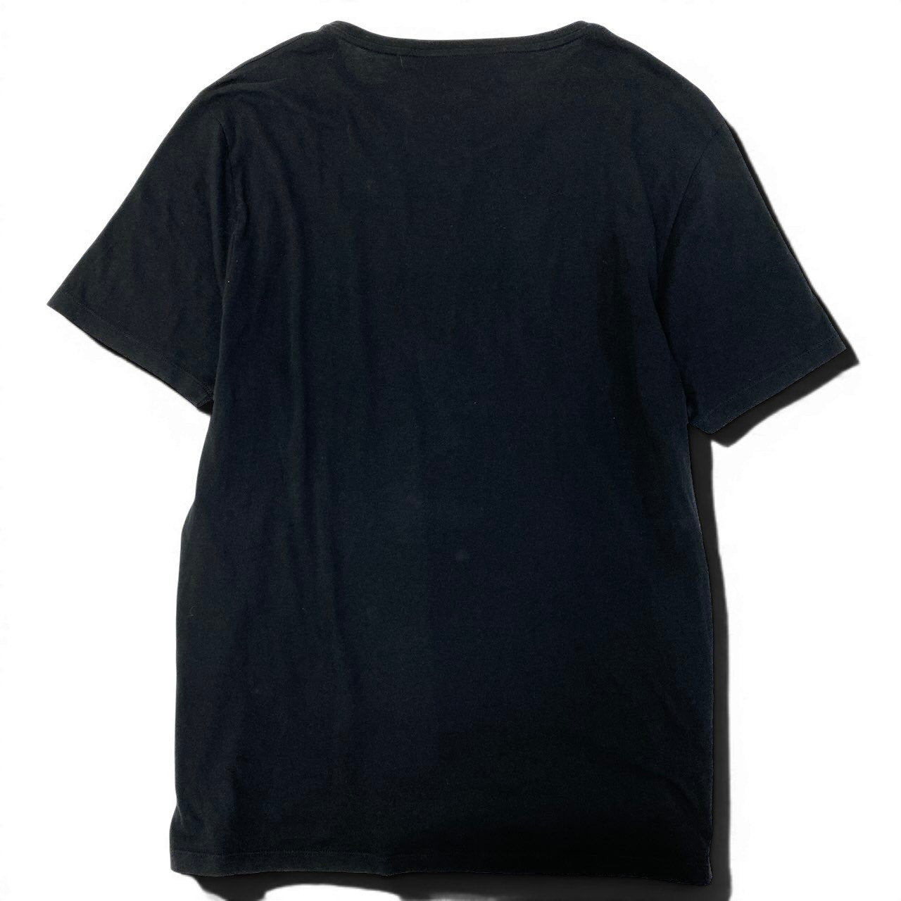 12d27 GUCCI グッチ ブランドロゴプリント カットソー 半袖Tシャツ トップス  サイズL ブラック コットン100％ メンズ 紳士服u02t
