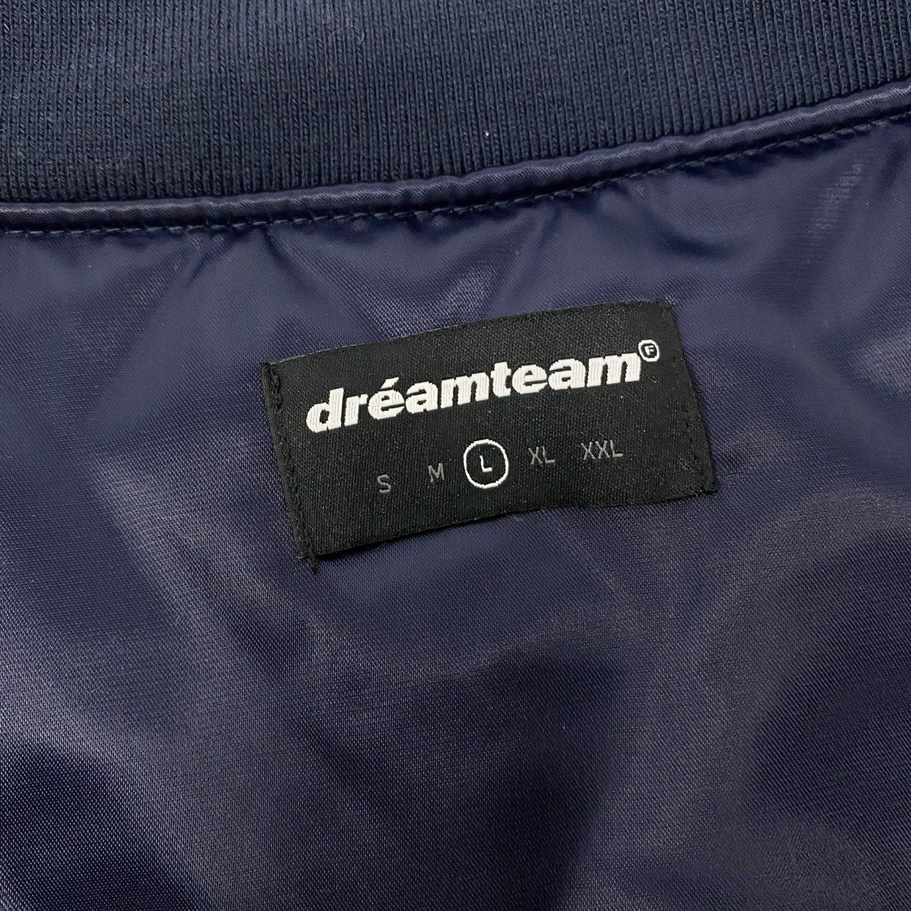 42b27 DREAMTEAM ドリームチーム スタジャン ボンバージャケット サイズL ネイビー メンズ アウター ブルゾン スタジアムジャンパーk02i