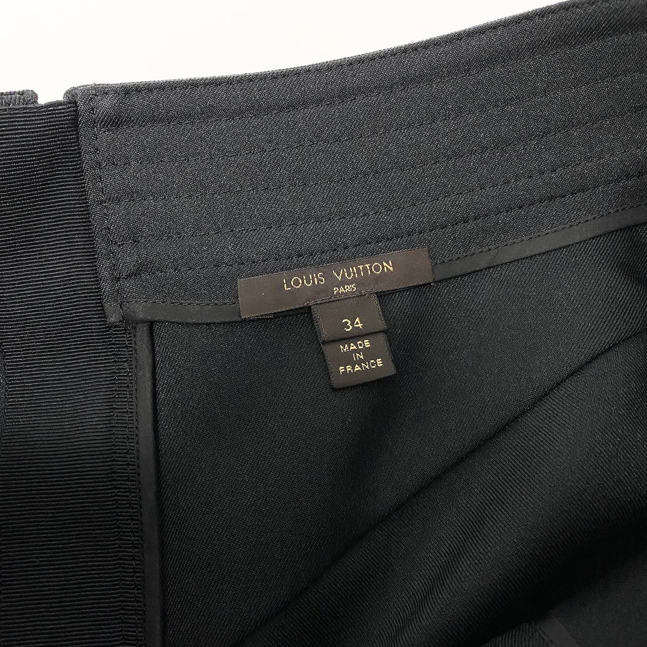 Ic30 《美品》 LOUIS VUITTON ルイヴィトン シルバーラージジップ ショートスカート Silver Large Zip Short Skirt サイズ34 ブラックt18r