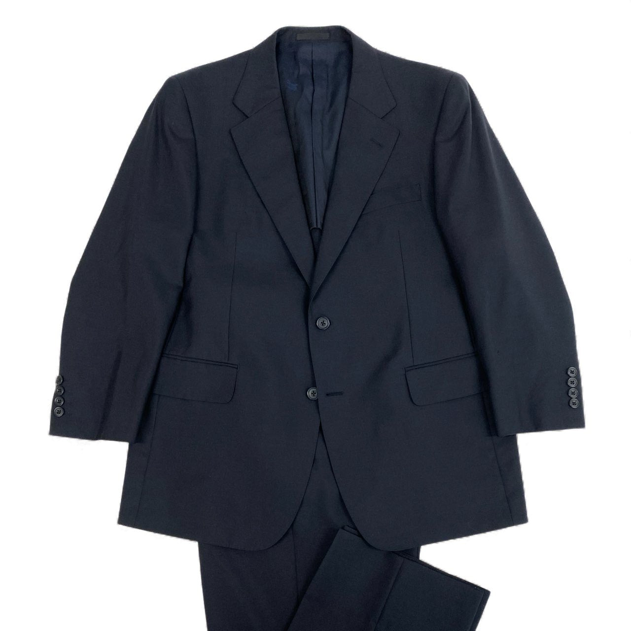 36l24 BURBERRY バーバリー スーツセットアップ  テーラードジャケット シングルジャケット スラックス  BB5サイズ ネイビー メンズo07t
