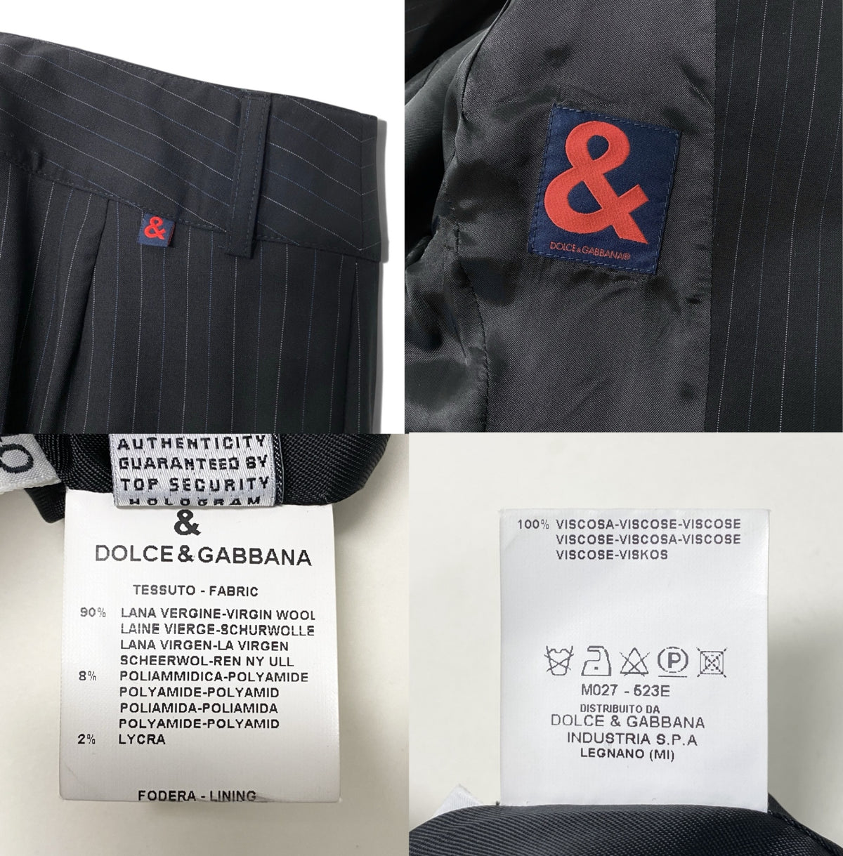 22i28 DOLCE&GABBANA ドルチェアンドガッパーナ スーツセットアップ テーラードジャケット スラックス ストライプ 40サイズ ブラック レディース 女性用u02t
