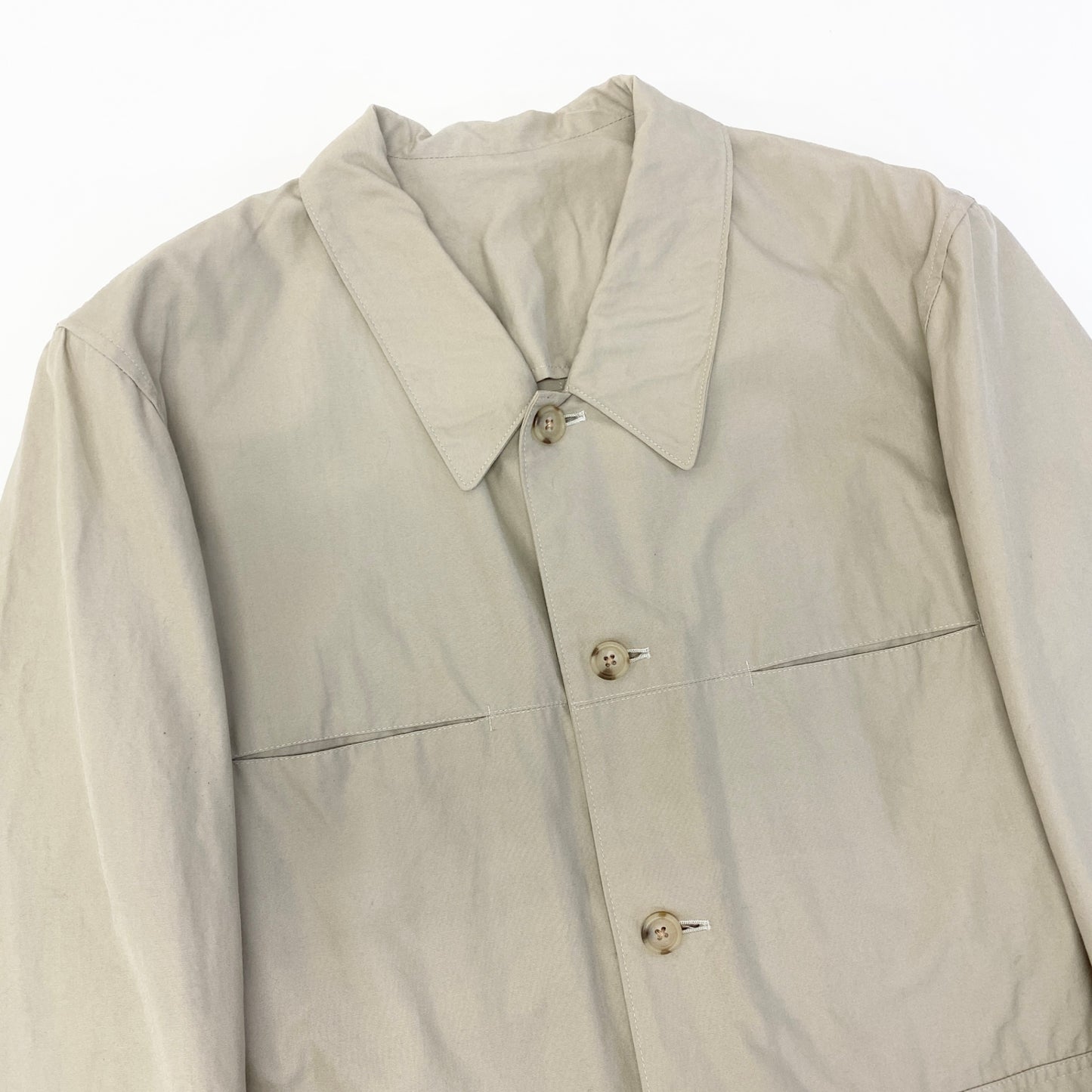 e27 Y`s for men ワイズフォーメン 80`s シャツジャケット 4ポケット ベージュ コットン100％ メンズ 紳士服k02i